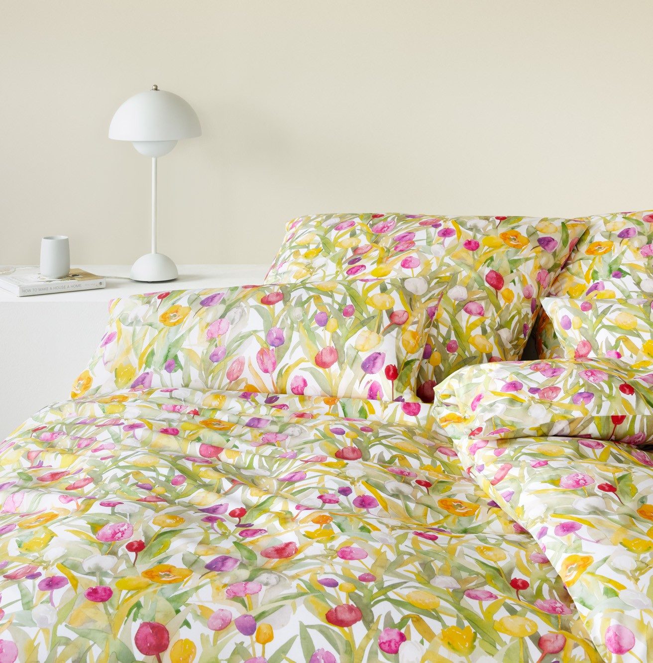 Elegante Bettwäsche Tulpen, Mako-Batist, 2 teilig, angenehmes Hautgefühl