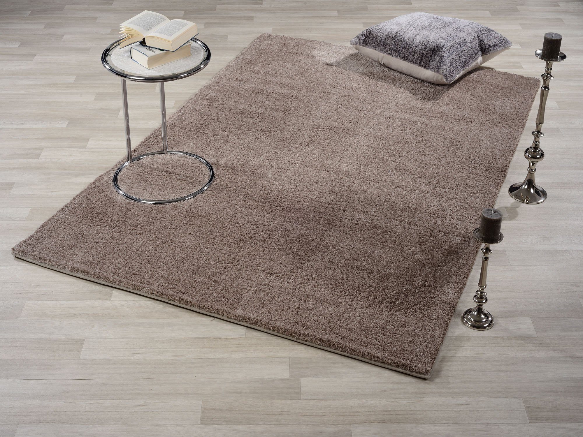 GALLERY M branded by Musterring Hochflor-Teppich Solo, rechteckig, Höhe: 30 mm, besonders weich durch Microfaser, Wohnzimmer