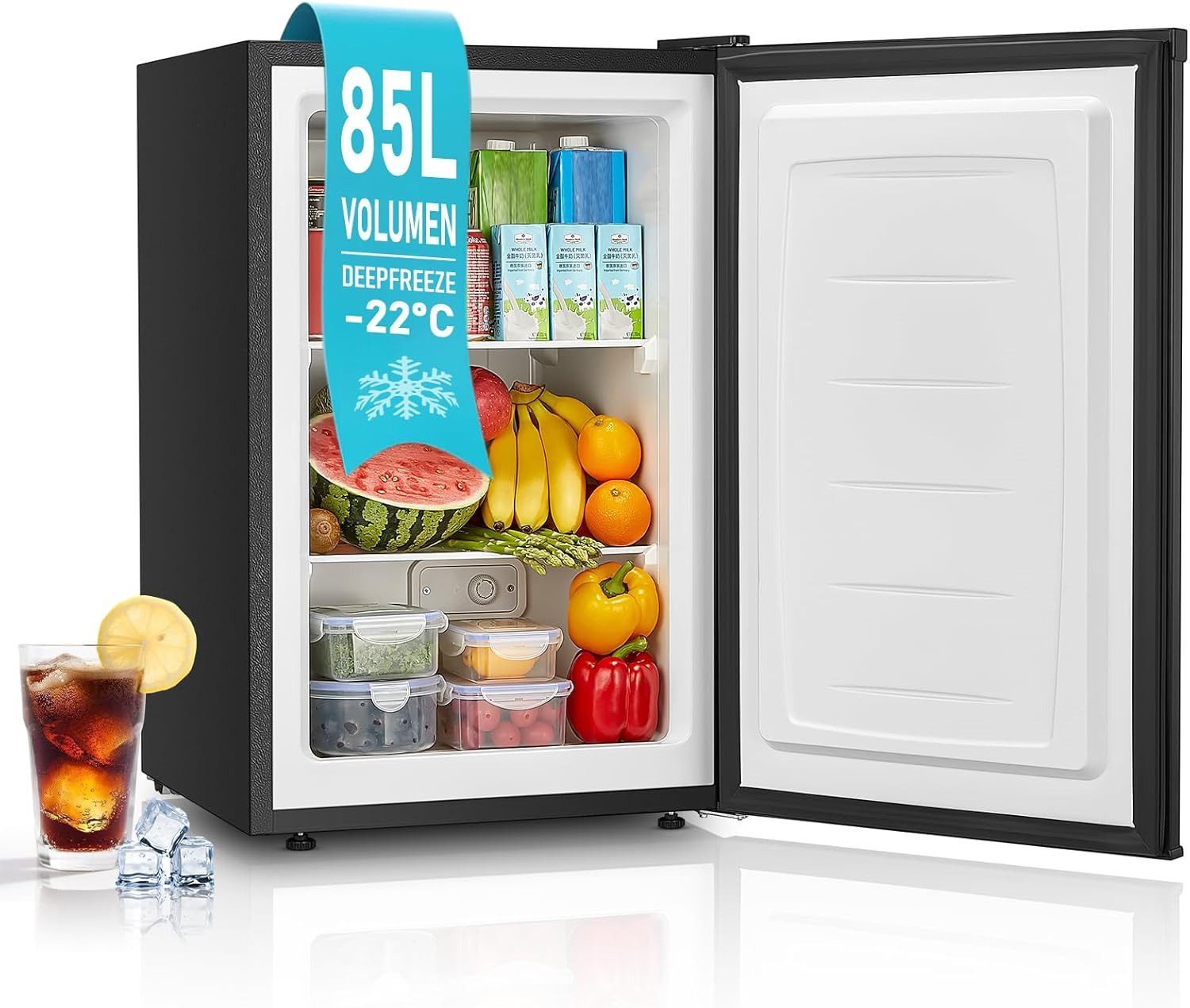 FOHERE Kühlschrank BD-88B, 80.5 cm hoch, 51.4 cm breit
