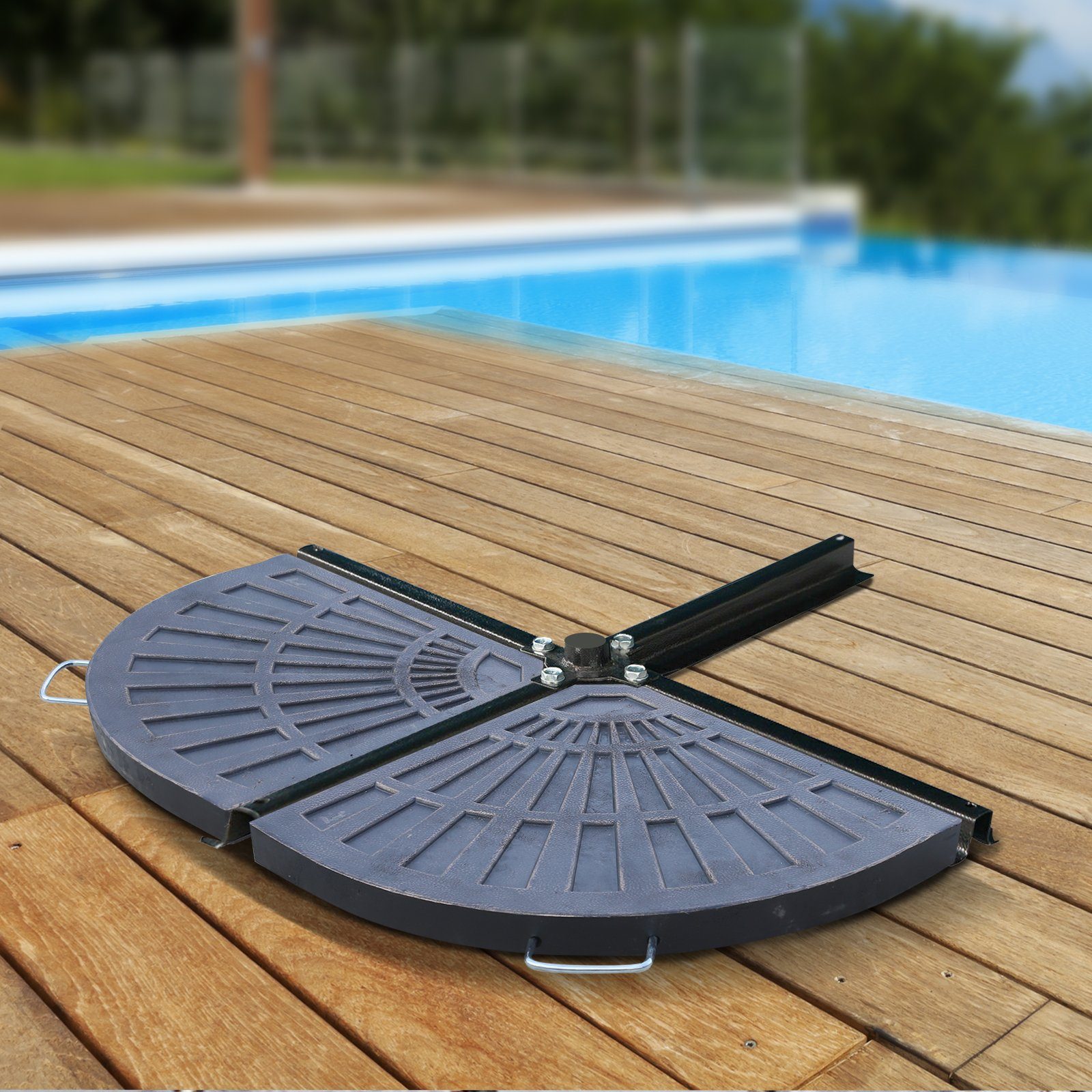 Outsunny Schirmhalter Sonnenschirmbasis halbrund mit Handgriff günstig online kaufen