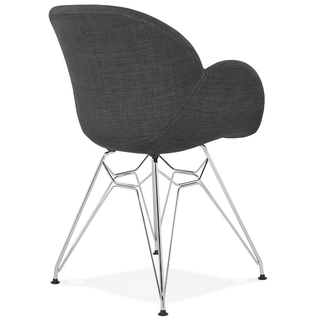 KADIMA DESIGN Esszimmerstuhl Textile Dunkles grey) ROA Grau (dark Loungesessel