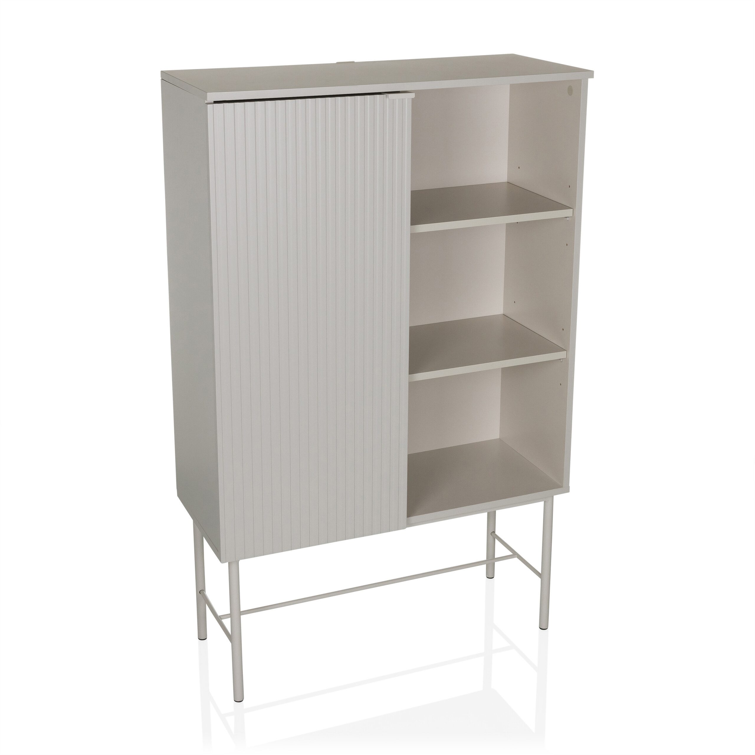 hjh LIVING Regal Regal SIO Mdf Platte, Gestell Aus Stahl, Highboard Kommode mit Soft-Close Tür, offene Fächer, Modernes Design