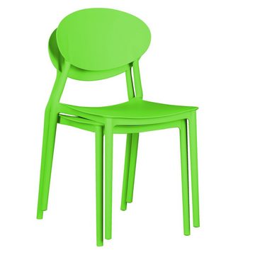 Homestyle4u Gartenstuhl Gartenstuhl 4er Set in 5 Farben Stühle Küchenstühle Kunststoff Stapels, stapelbar