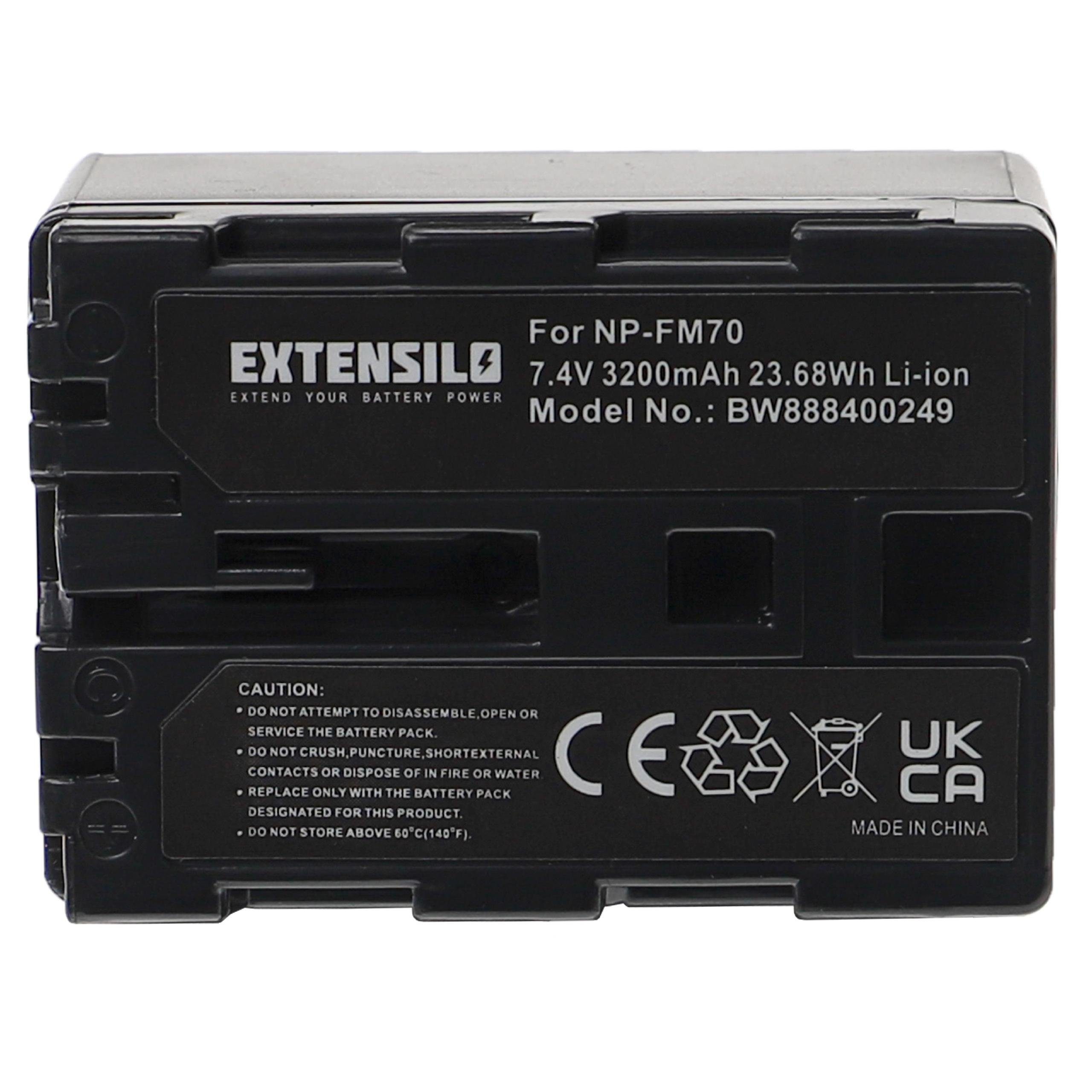 Extensilo Ersatz für Sony NP-QM71, NP-QM71D, NP-QM91, NP-QM91D für Kamera-Akku Li-Ion 3200 mAh (7,4 V)