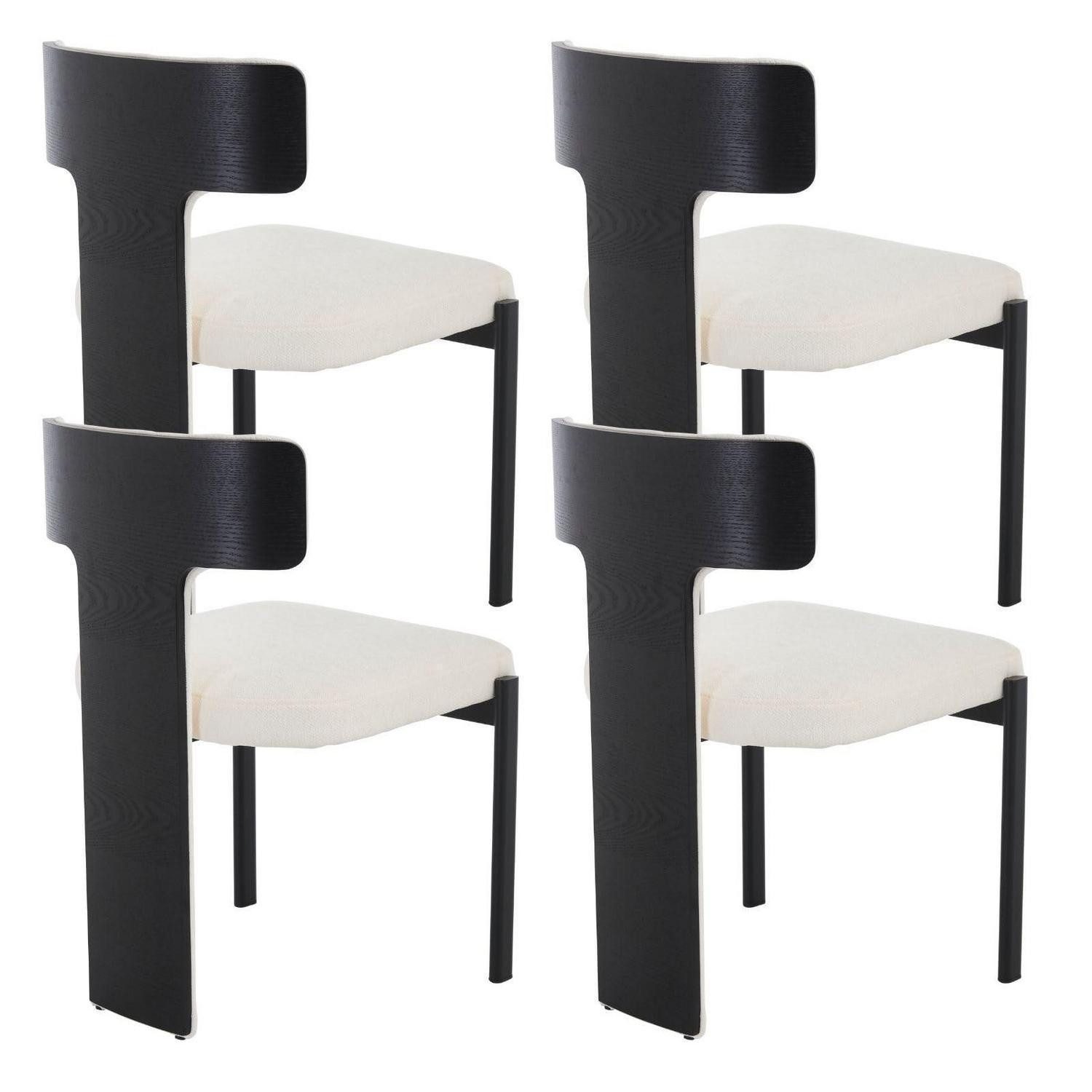 LuxusKollektion Esszimmerstuhl Esszimmerstühle 4er Set Polsterstühle Metallbeine 2 Weiß-4pcs