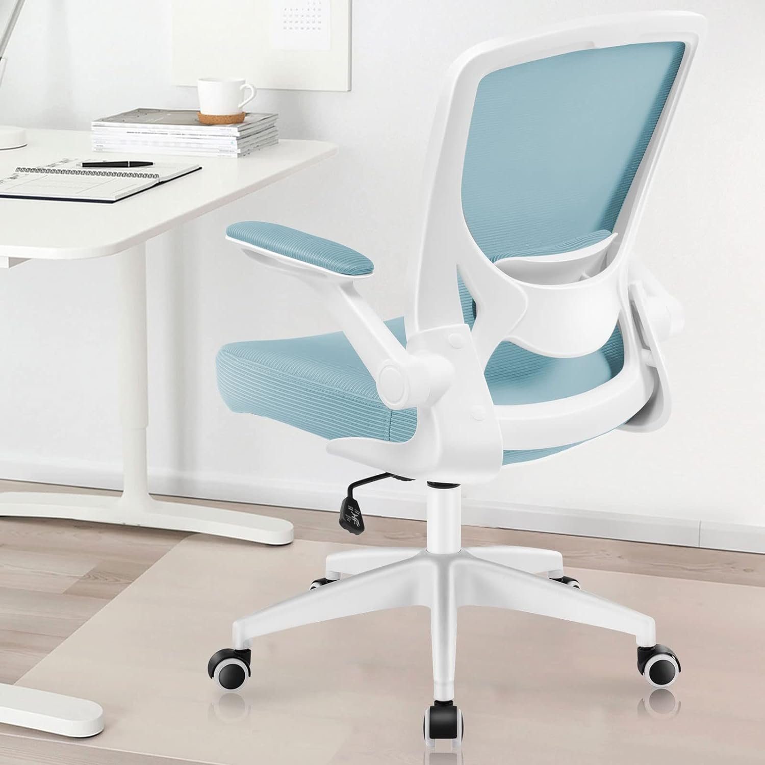 KERDOM Bürostuhl (Bürostuhl ergonomisch: Schreibtischstuhl mit verstellbarem Sitz), Bürostuhl, Ergonomischer Schreibtischstuhl mit Klappbaren Armlehnen