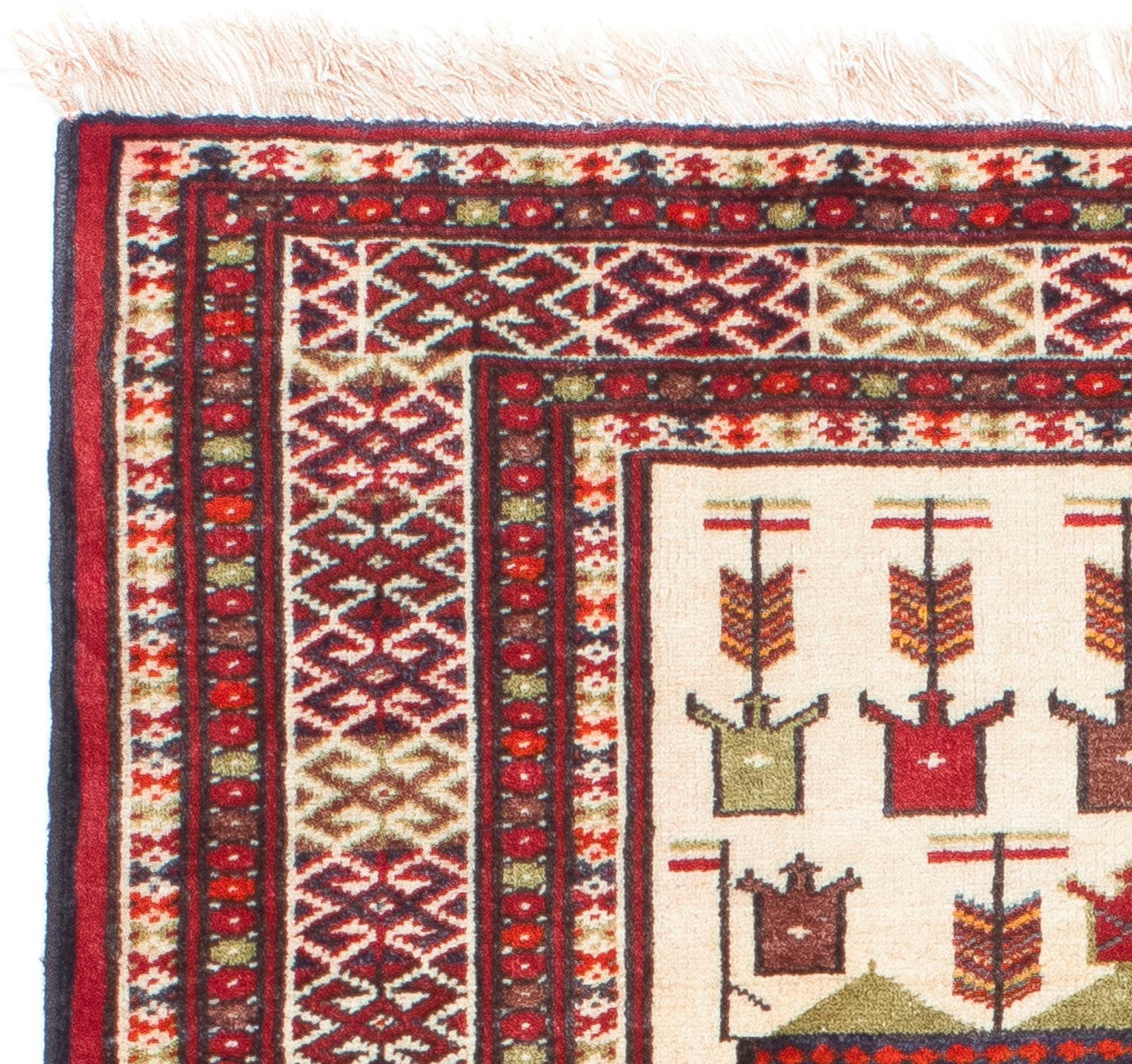 Orientteppich Belutsch beige, morgenland, 8 Zertifikat Einzelstück rechteckig, 89 mm, Höhe: x Wohnzimmer, Handgeknüpft, - 119 cm mit 