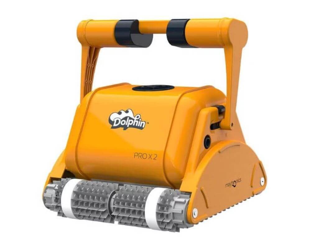 maytronics Poolbodensauger Dolphin Pro X2 Combi-Bürste für große Privatbäder + öffentliche Bäder