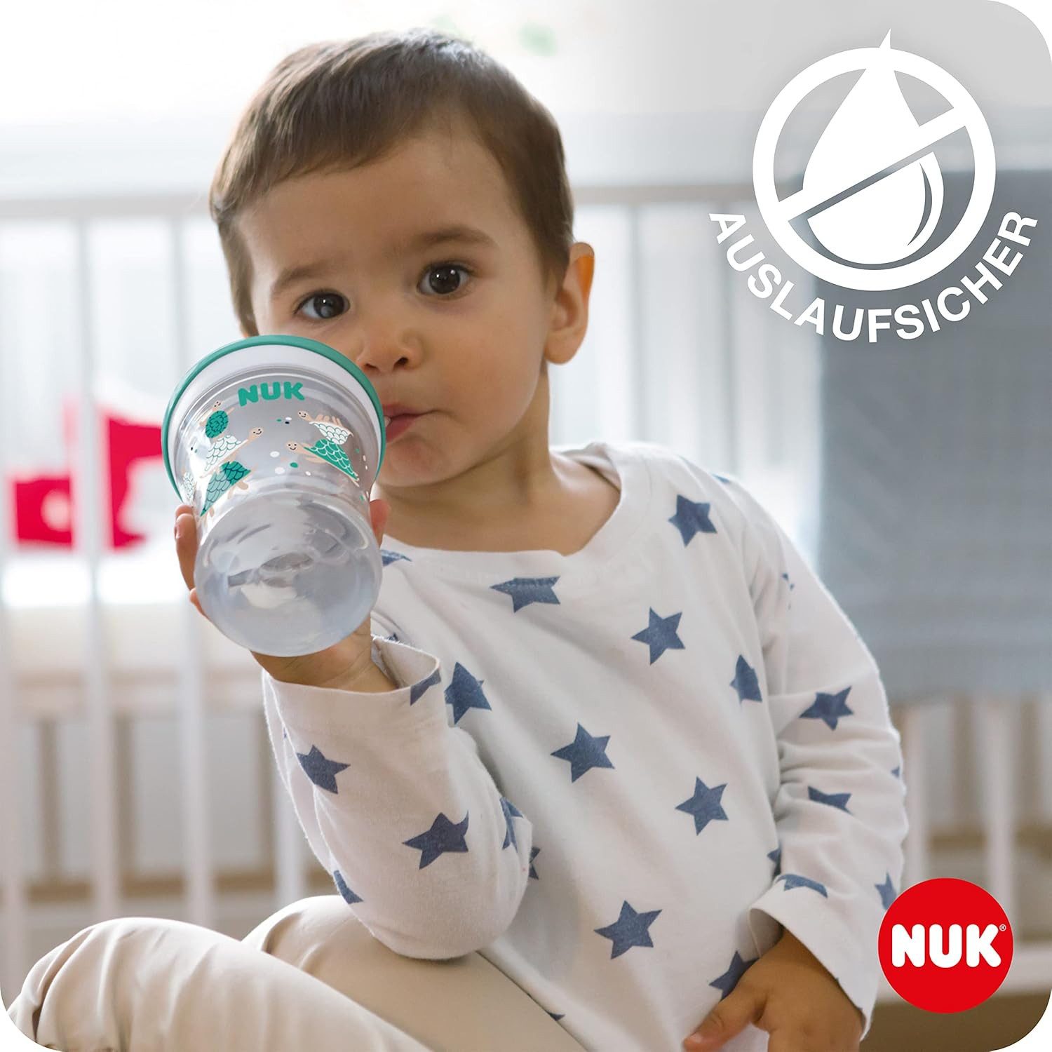 NUK Trinklernbecher NUK Action Cup für Zwillinge (lila) BPA-frei, 6+ Monate, 2-tlg.
