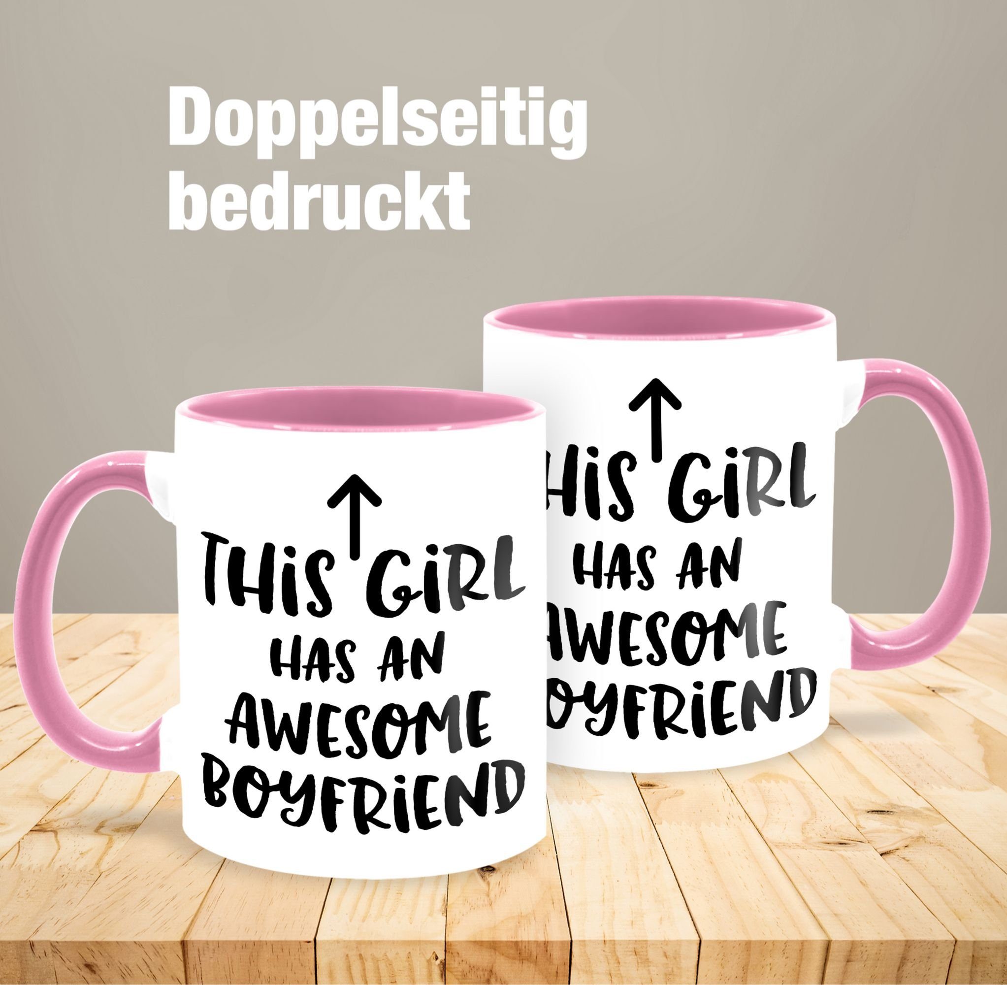 Shirtracer Tasse This Girl awesome Rosa Boyfriend, Keramik, an Valentinstag Geschenk 1 has