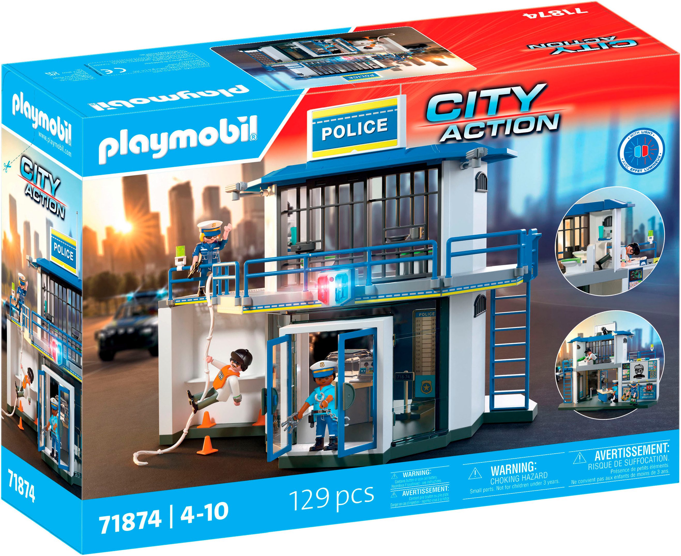 Playmobil® Polizeiwache mit Fahndungsraum (71874), Action Heroes Konstruktions-Spielset, (129 St), Made in Europe
