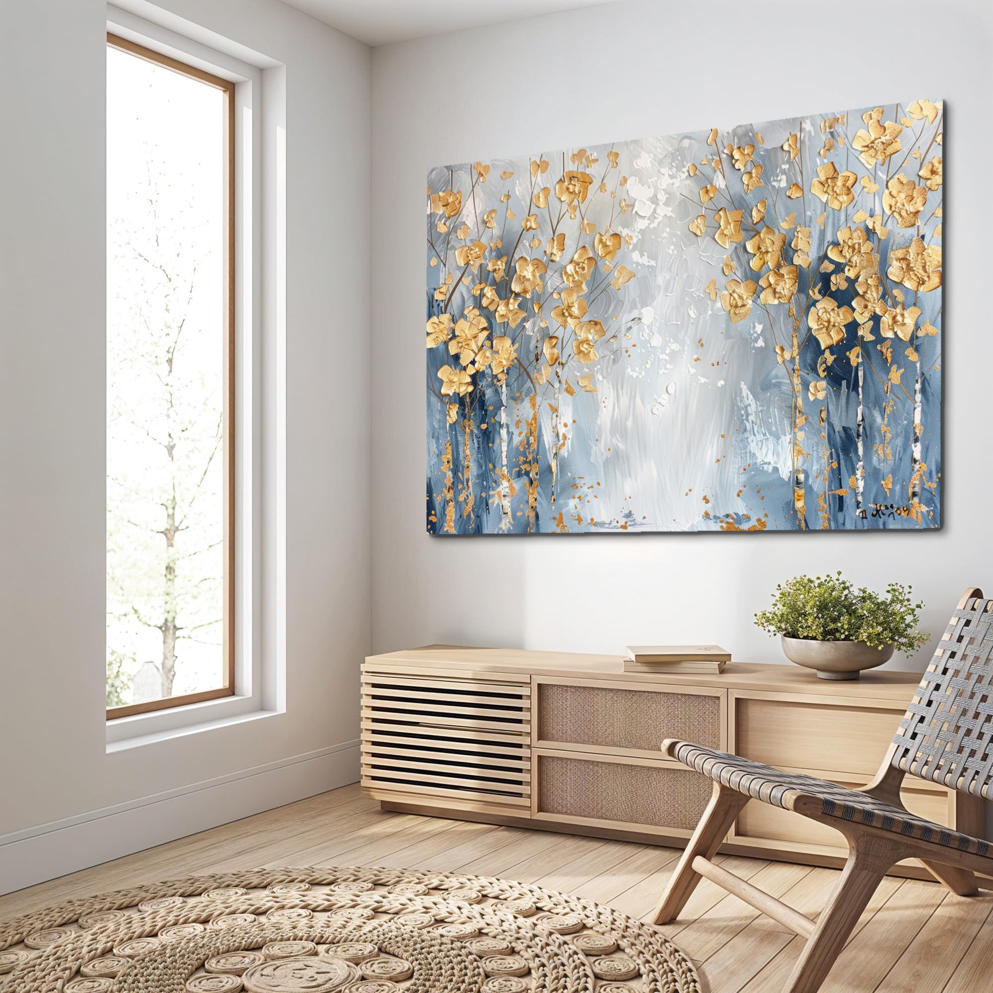 framed concept Leinwandbild Akustikbild Schallabsorbierendes Leinwandbild Geräuschdämmendes Bild, (für Büro, Wohnzimmer & Konferenzraum - 60x40, 90x60, 120x80 cm), Auf moderner Leinwand gedruckt