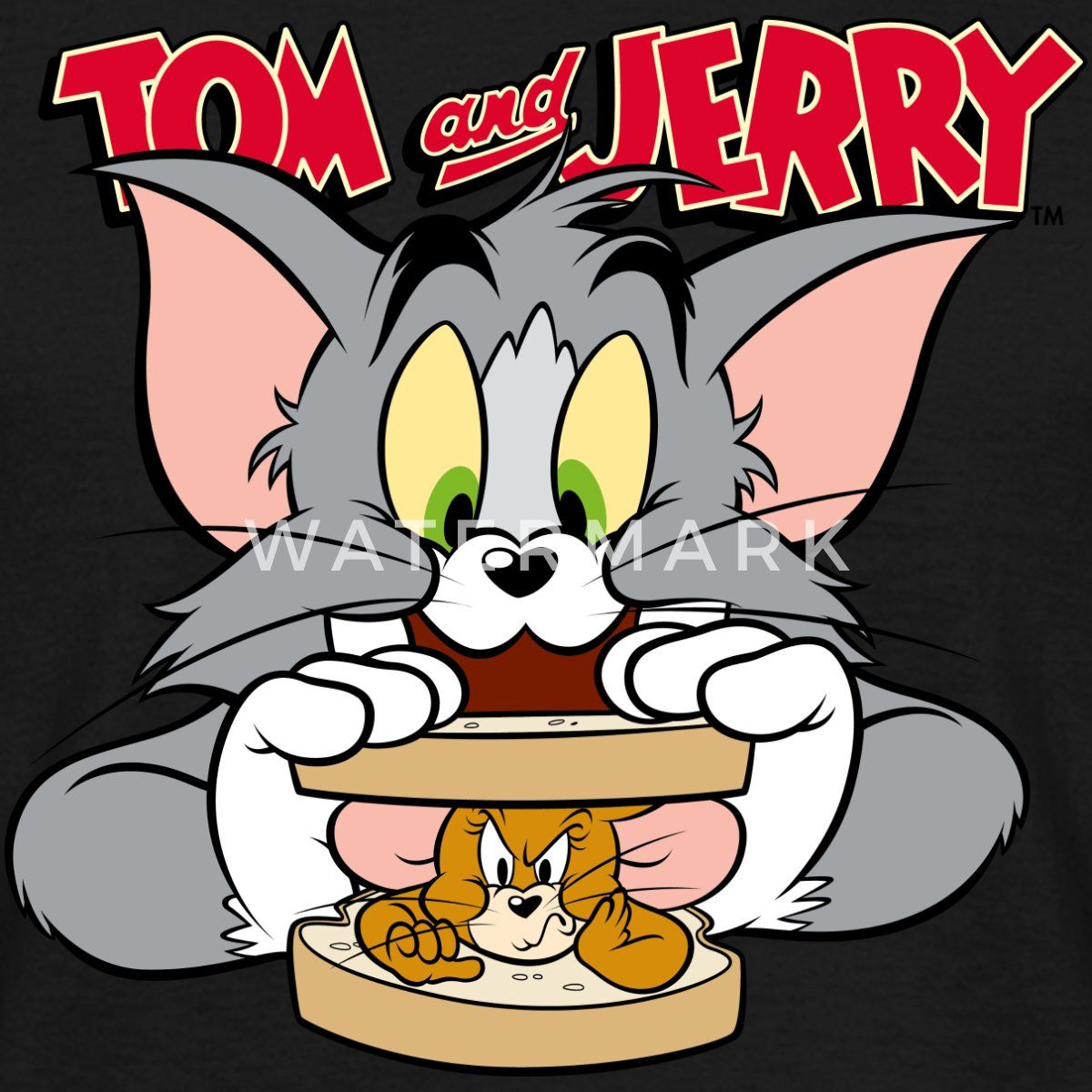 Spreadshirt T-Shirt Tom Und Jerry Maus-Sandwich günstig online kaufen