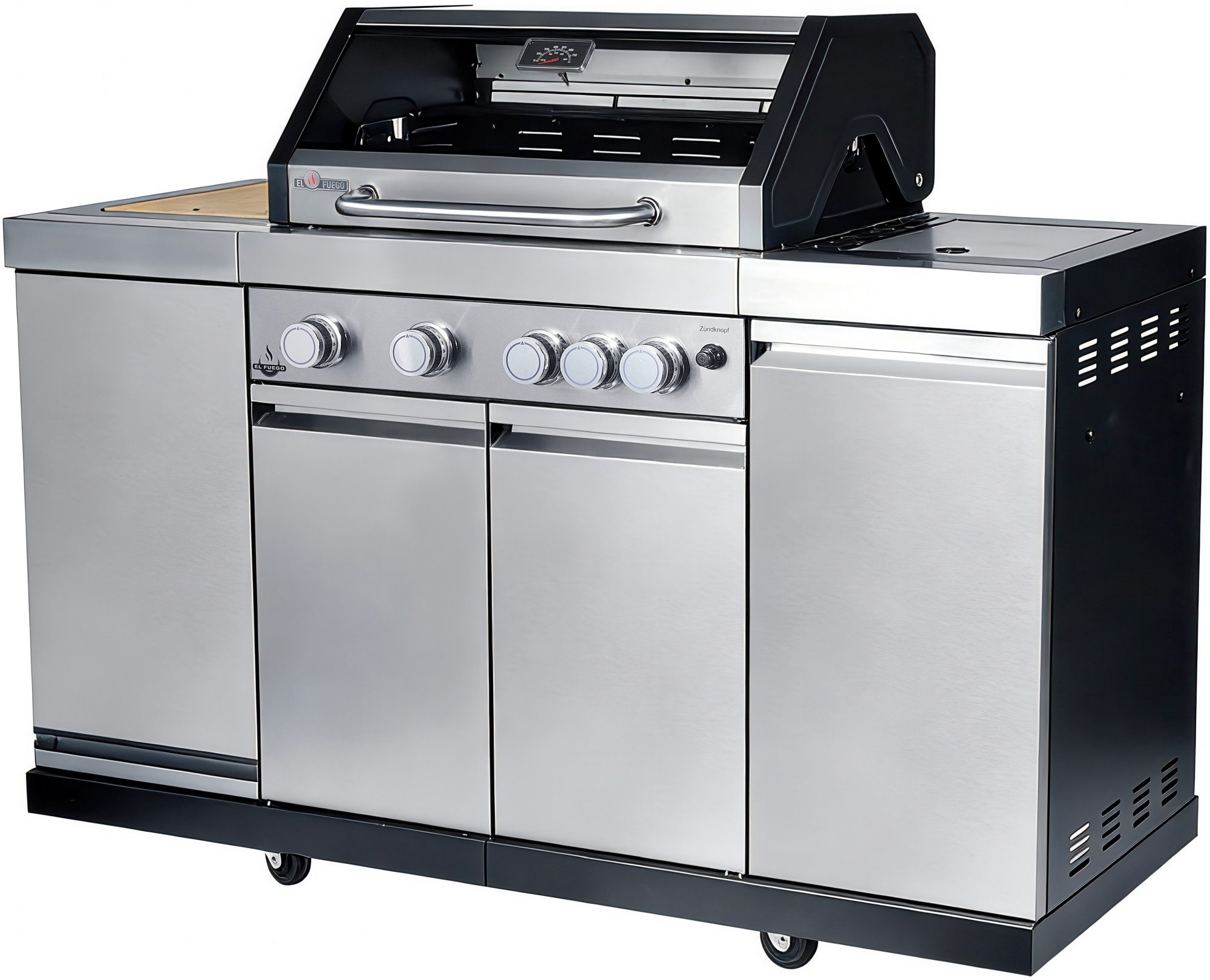 El Fuego Kombigrill Augusta, 17 kW Gesamtleistung, auch als Holzkohlegrill verwendbar