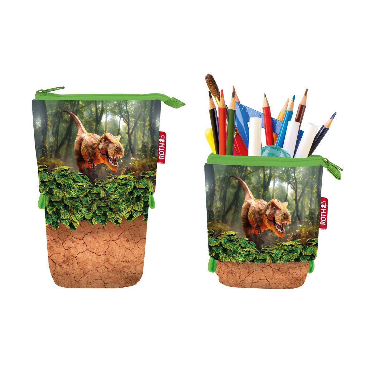 Roth Federtasche Roth Stifte Etui 2in1 TRex Welt