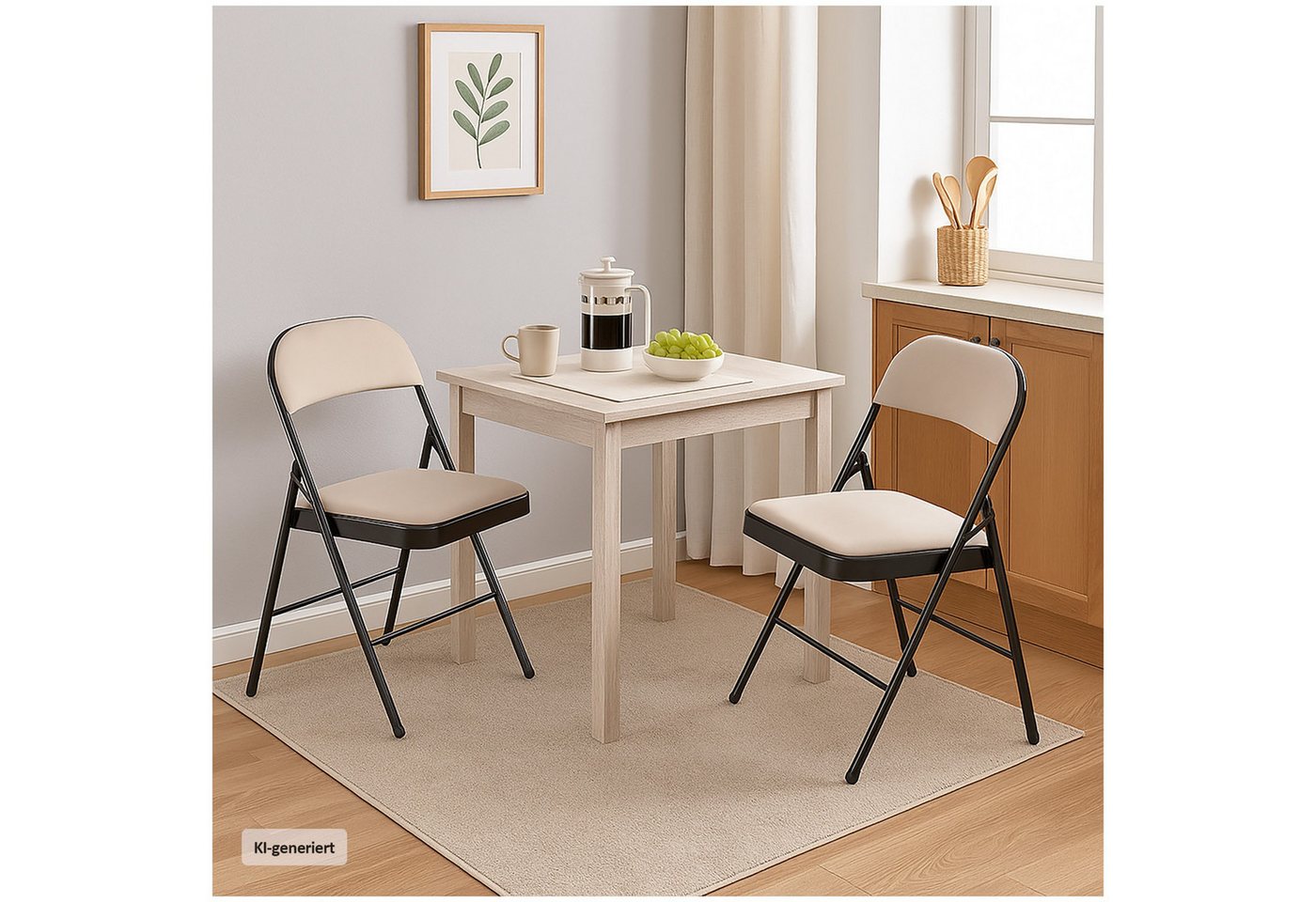 HTI-Living Klappstuhl Klappstühle 2er Set Beige (Set, 2 St), Gästestuhl Familienfeiern Firmenveranstaltungen