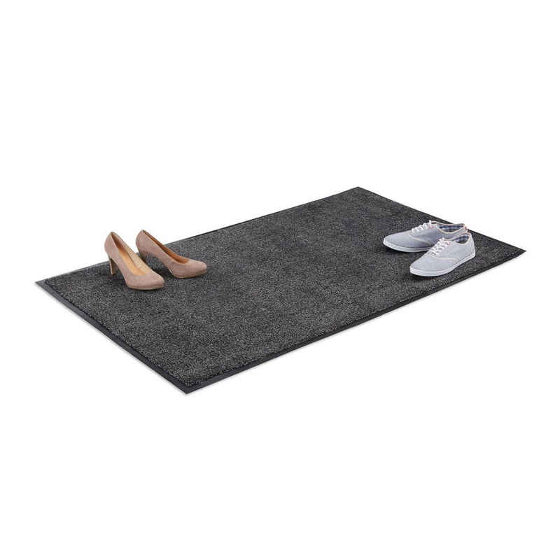 Fußmatte Schmutzfangmatte grau, relaxdays, Höhe: 7 mm, 90x150cm