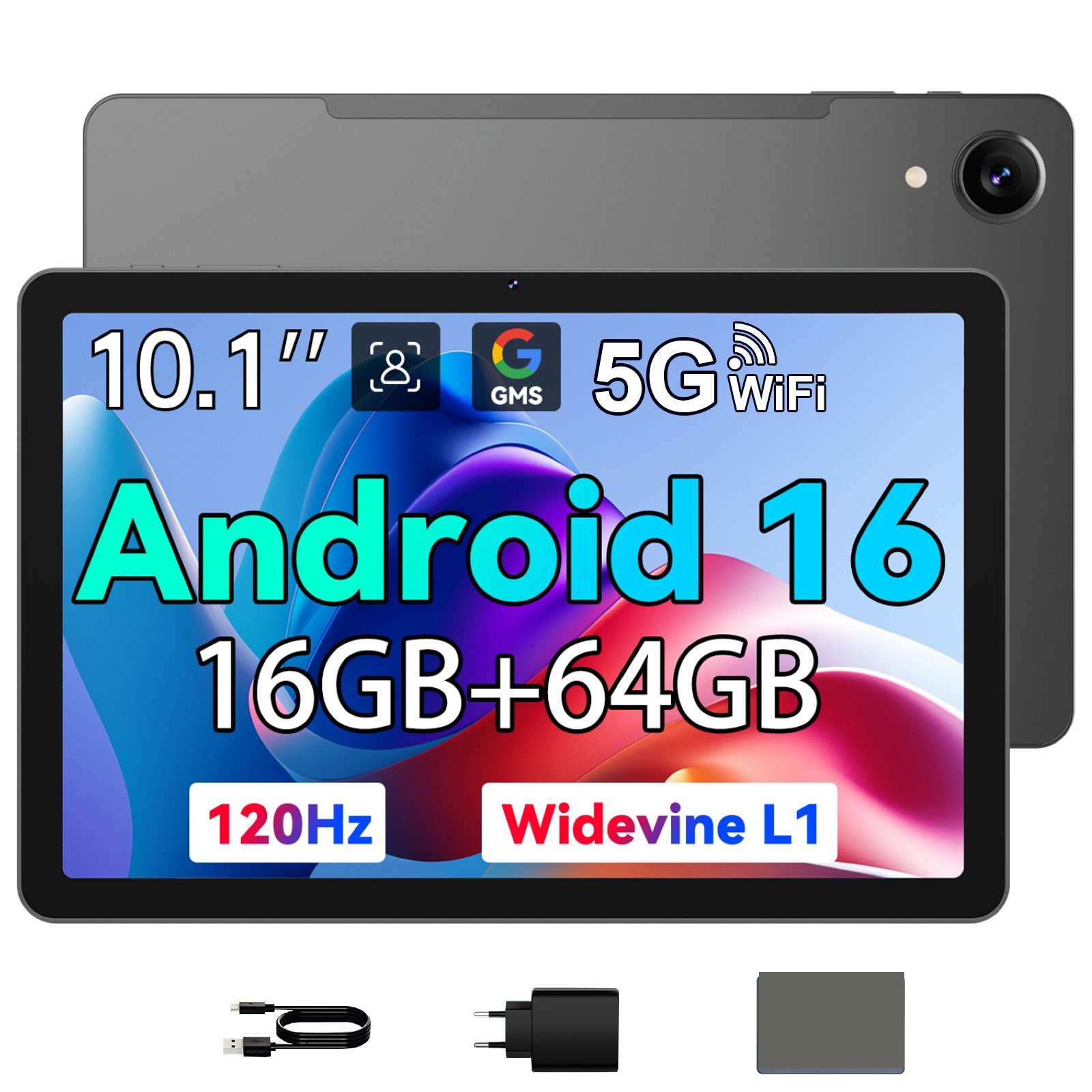 BNCF BPad 10 SE, Android16, 16(4+12)GB+64GB, mit Tablet-Schutzhülle,5G WiFi Tablet (10.1", 64 GB, Android16, wifi, Unisoc T606(T7200), Zwei Stereolautsprecher, Gesichtserkennung)