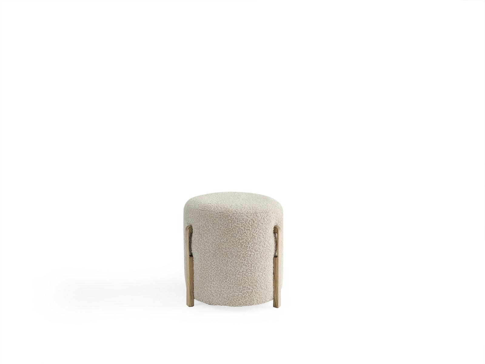 Xlmoebel Pouf Runder Polsterhocker in modernem Design als Sitz- und Fußablage (1-St., Hocker), Hergestellt in Europa