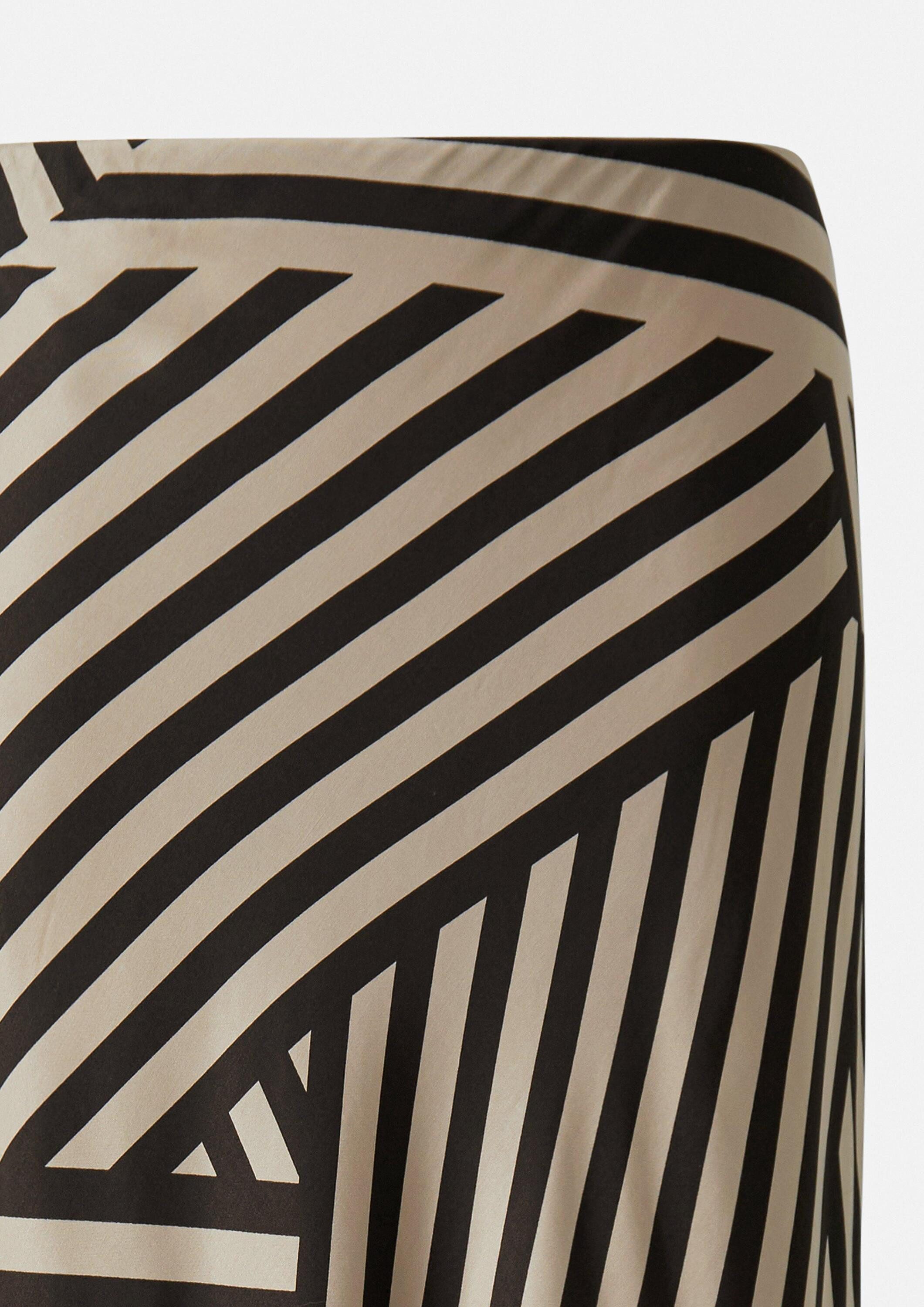 comma Midirock Rock Satin-Rock in Midilänge mit All-over-Print
