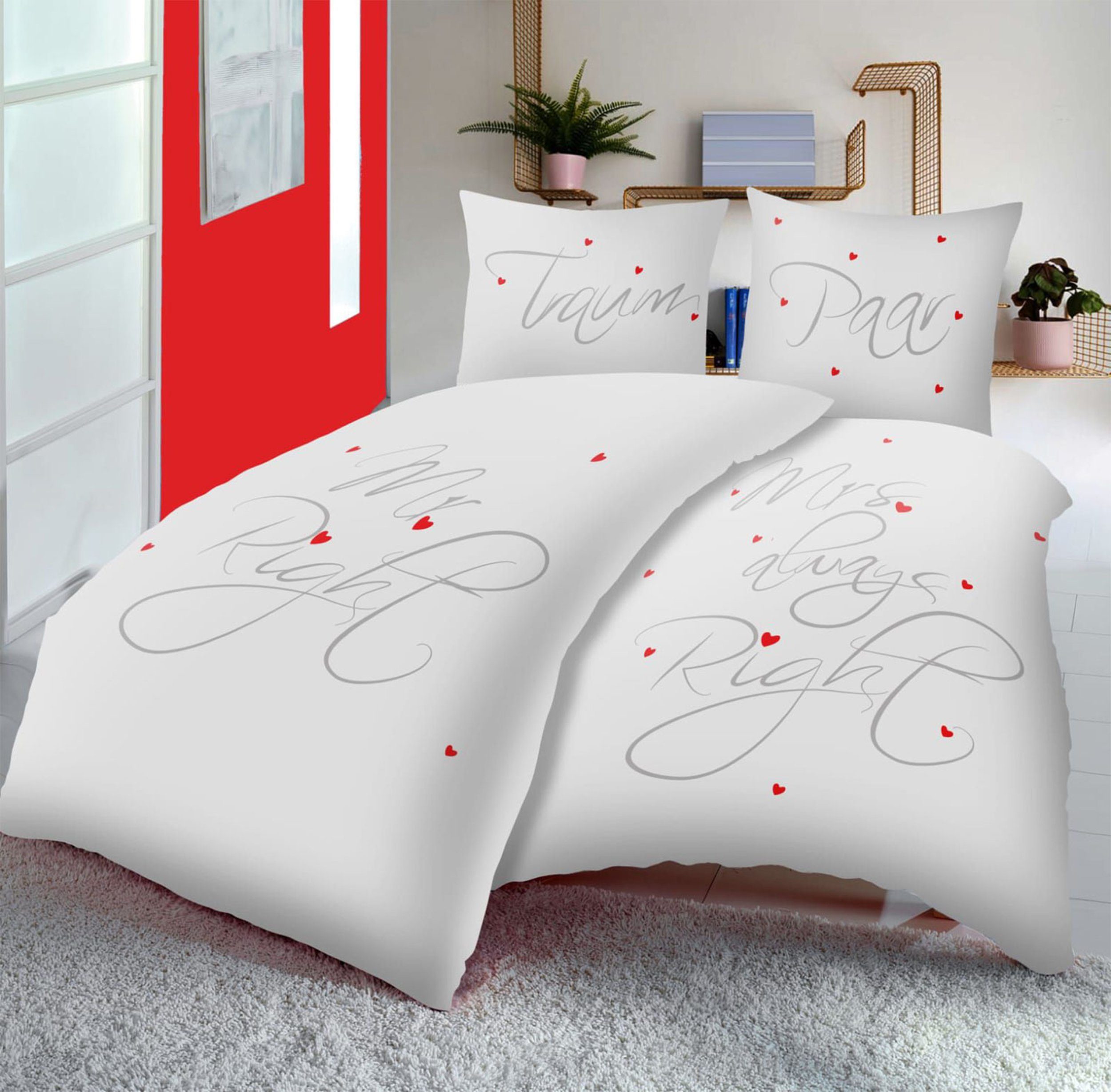 Casa Colori Bettwäsche Partner Bettwäsche mit RV Garnitur 4 tlg. 135x200 cm günstig online kaufen