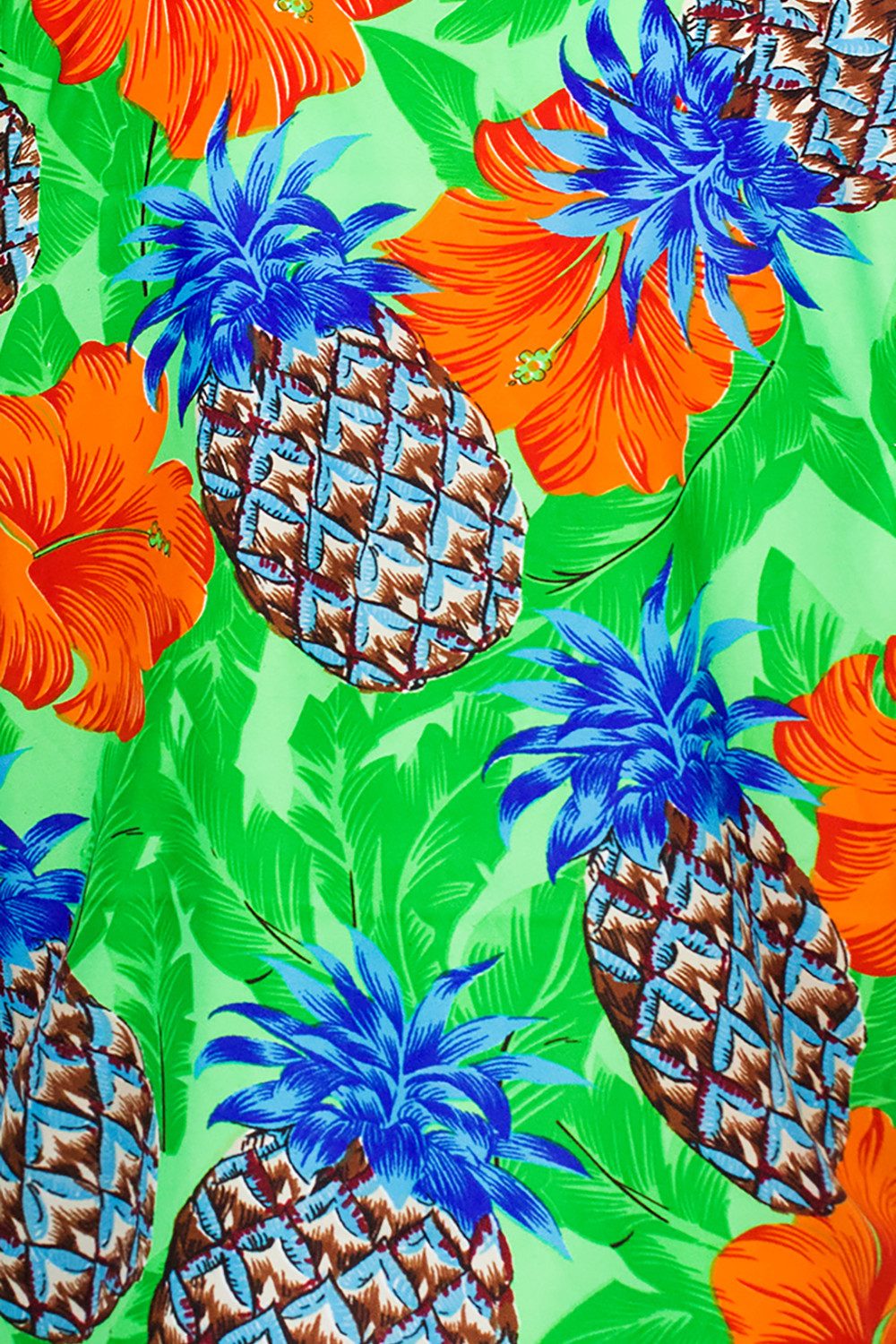 King Kameha Sarong Pineapple Hibiscus Funky Hawaii-Sarong Pareo Cover-Up Strand Bikini, Pareo Cover-Up