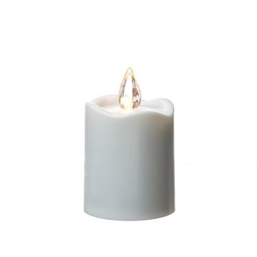 MARELIDA LED-Kerze LED Grabkerze Grablicht flackernd Lichtsensor H: 9,5cm bis 2500h weiß