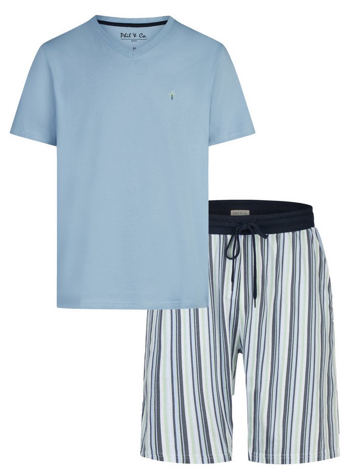 Phil & Co. Shorty Herren Schlafanzug kurz (2 tlg) Baumwolle