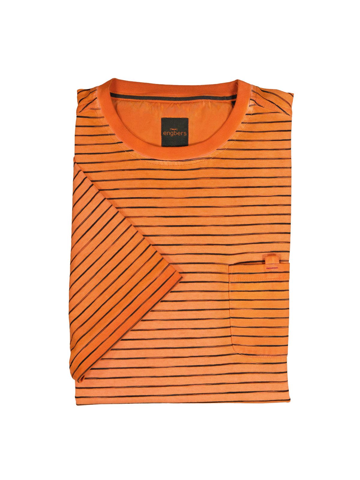 Engbers T-Shirt Herren T-Shirt gestreift, Orange