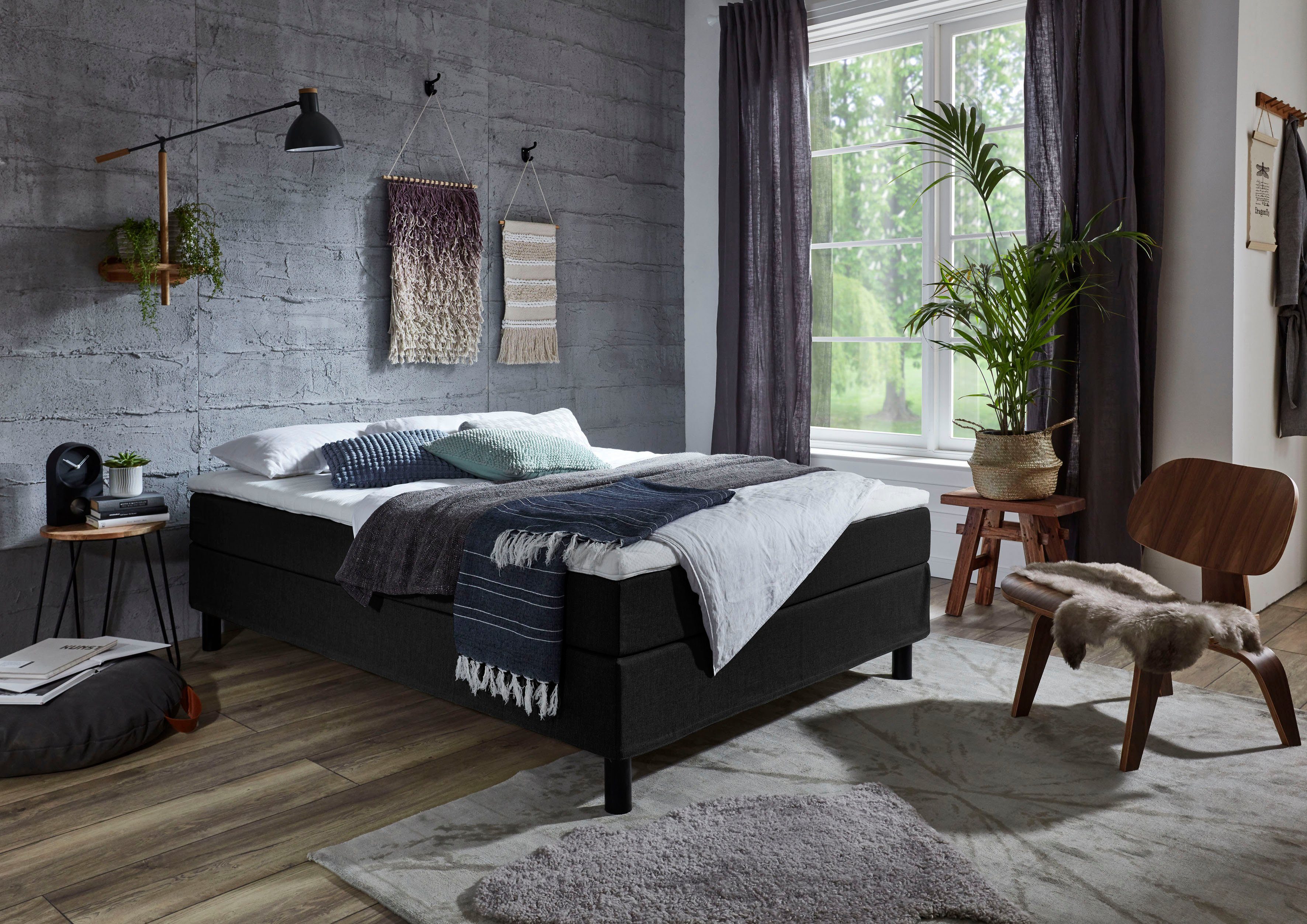 ATLANTIC home collection Boxbett Happy, ohne Kopfteil, mit Topper, wahlweise mit oder ohne Bettwaren