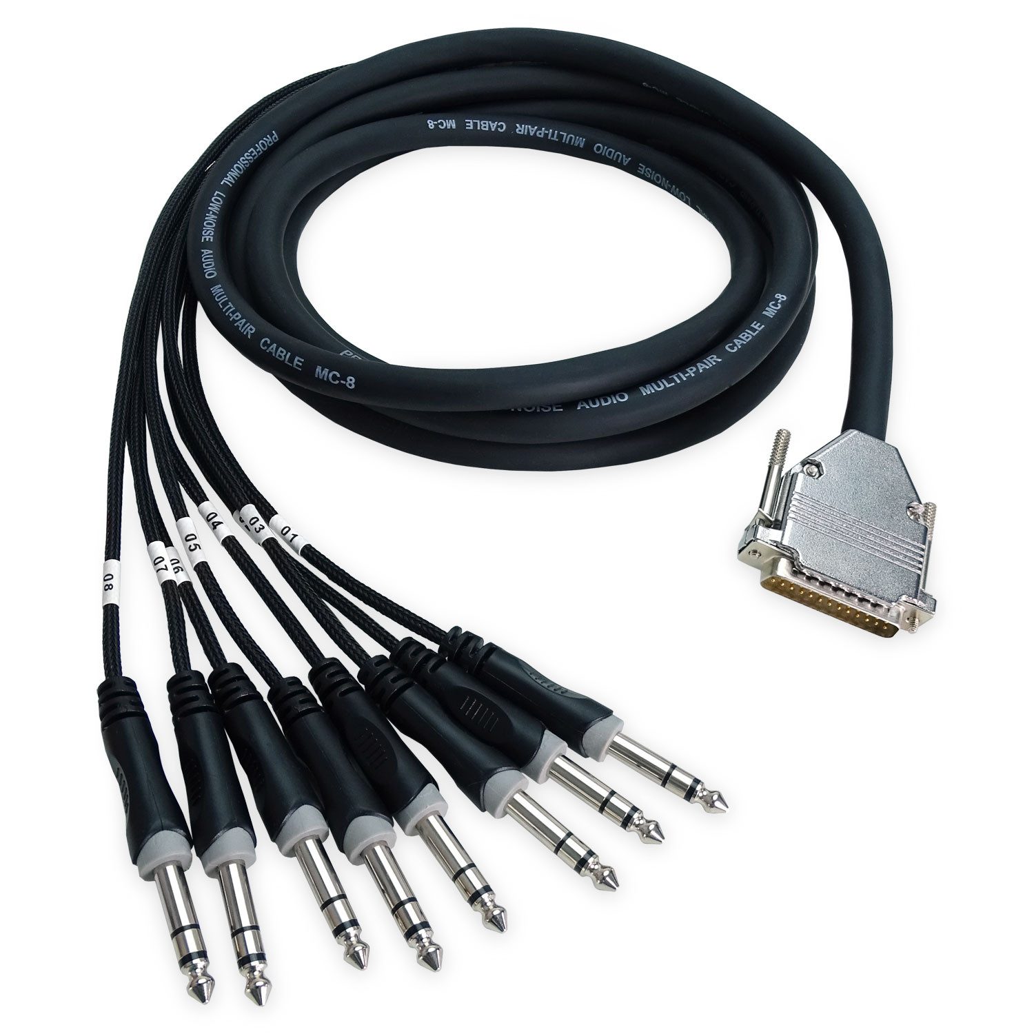 keepdrum keepdrum Multicore Kabel sna56-8 DB-25 zu 8x TRS-Klinke 3m Audio-Kabel, D-SUB DB25, zu 8x 6,35mm TRS-Klinkenstecker (300 cm), Kabelpeitsche