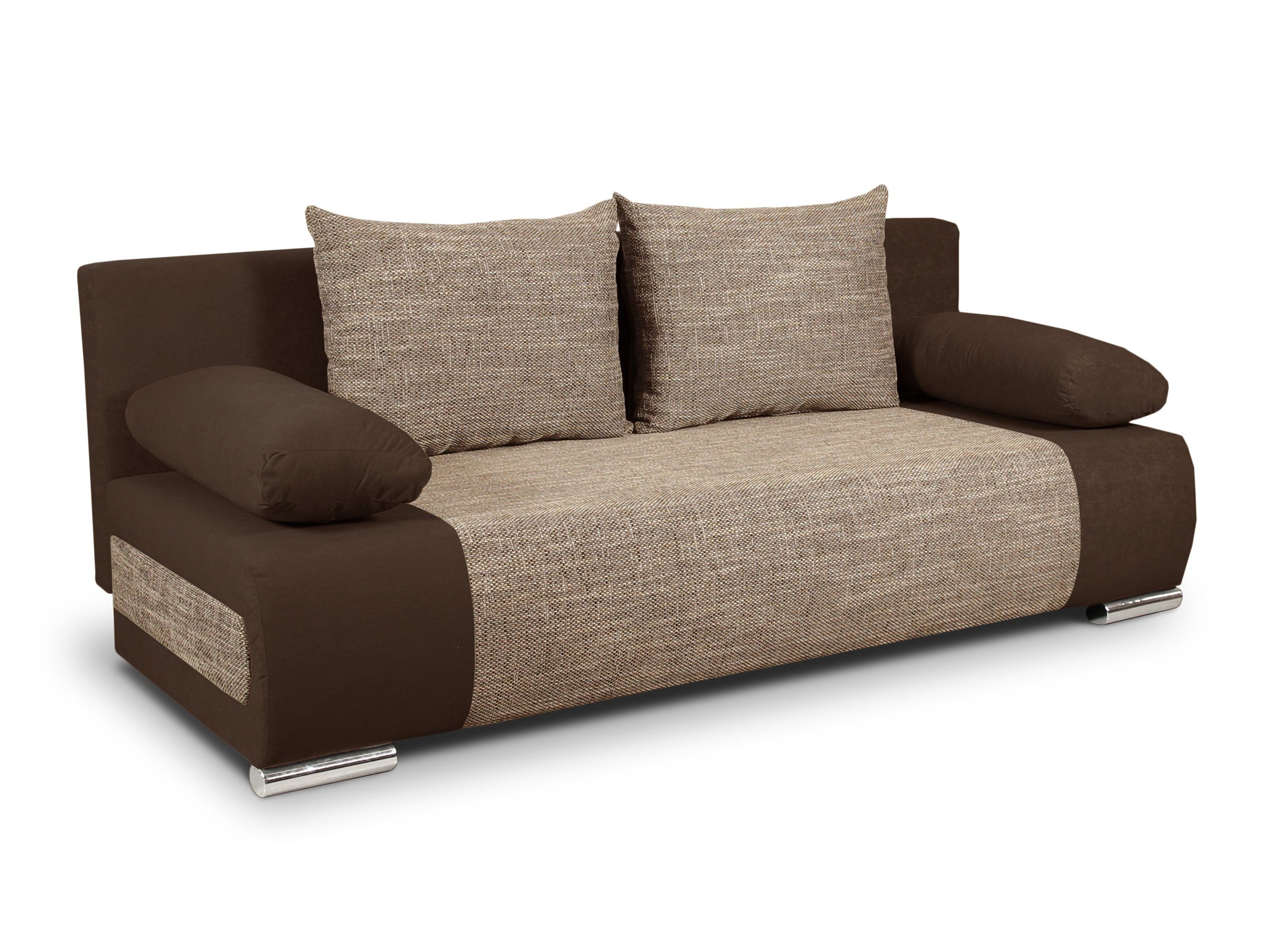 68 Sofnet Schlaffunktion Alova Bettsofa + Naki, Schlafsofa Bettkasten, Chromfüße, Berlin 03 und Sofagarnitur Schlafcouch, mit mit