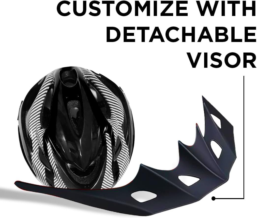 Endless Schutzhelm EL1049 Fahrrad- & Skatehelm – Verstellbar, Belüftet, Carbon Grau (Einzelartikel, 1 Stück), Stoßabsorbierende EPS-Schale – Bild 4 von 5