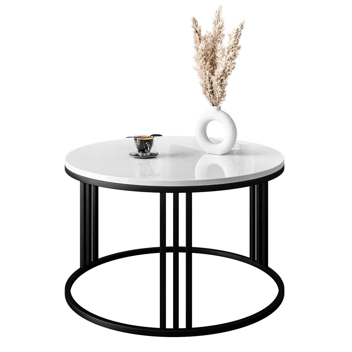 Lookway Couchtisch LORI mit Hochglanz Platte (1x Couchtisch), Durchmesser: günstig online kaufen