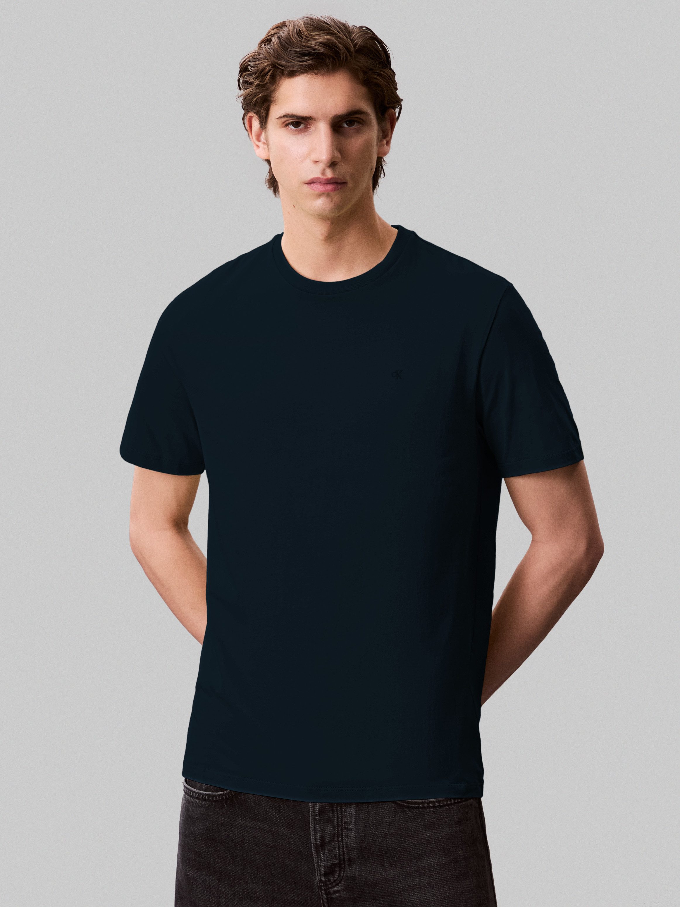 Calvin Klein Jeans T-Shirt SS SMOOTH CTTN SOLID CREWNK TEE mit Logo günstig online kaufen
