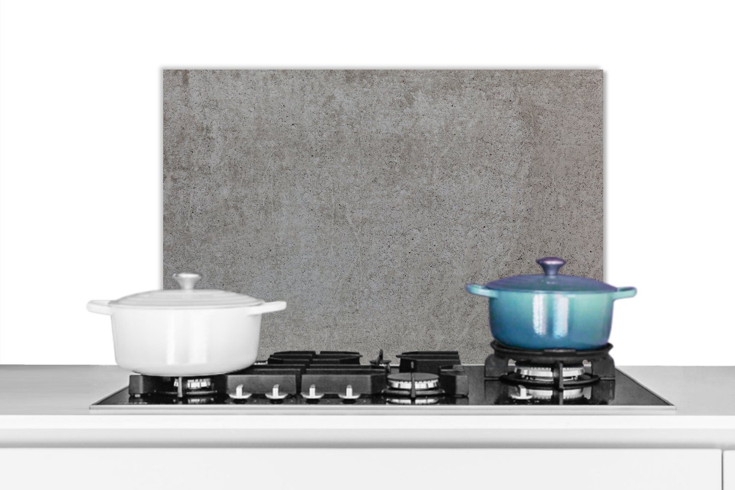 - MuchoWow Beton küchen - 60x40 Wandschutz, - cm, aus Kies, Dots Küchenrückwand Grau Herdblende Temperaturbeständig (1-tlg),