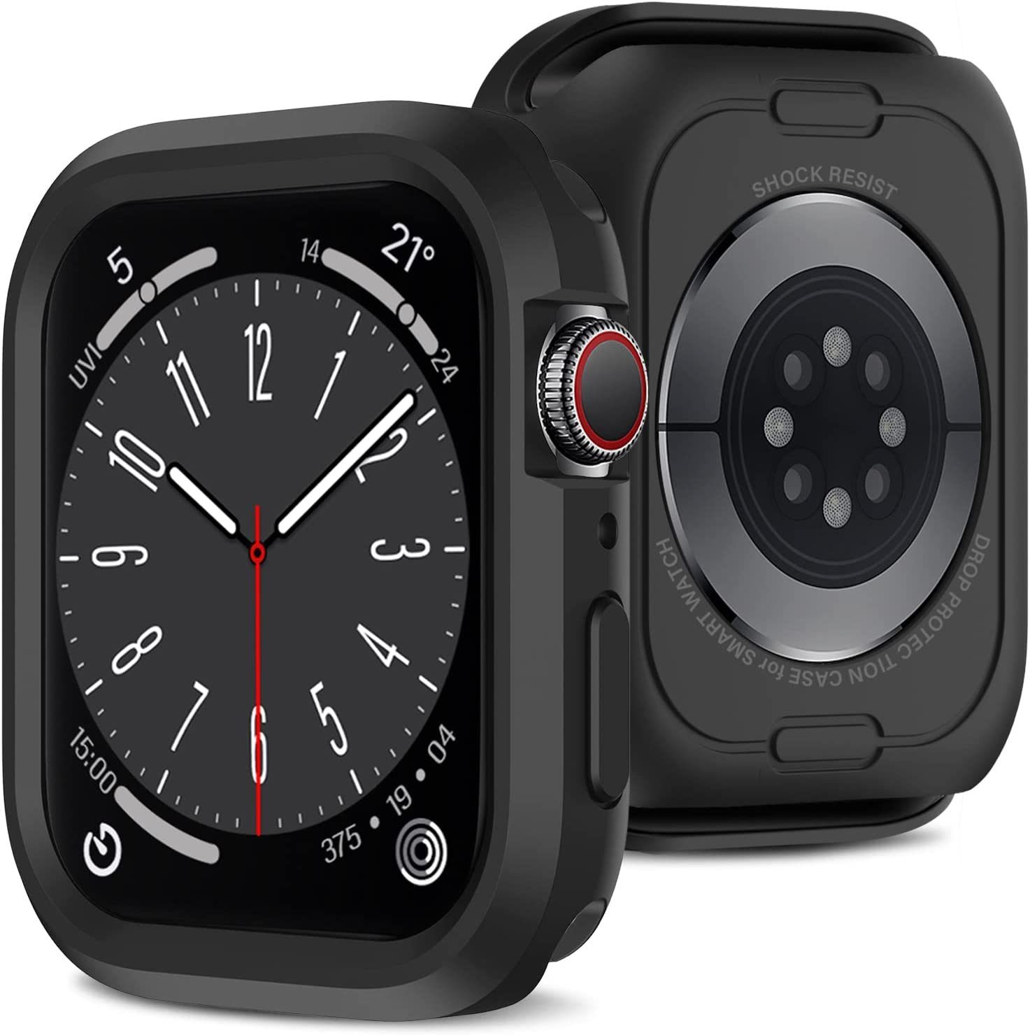 MSM Smartwatch-Hülle Hülle für Apple Watch Series 8 Case 41mm 45mm Display Schutzglas 9H