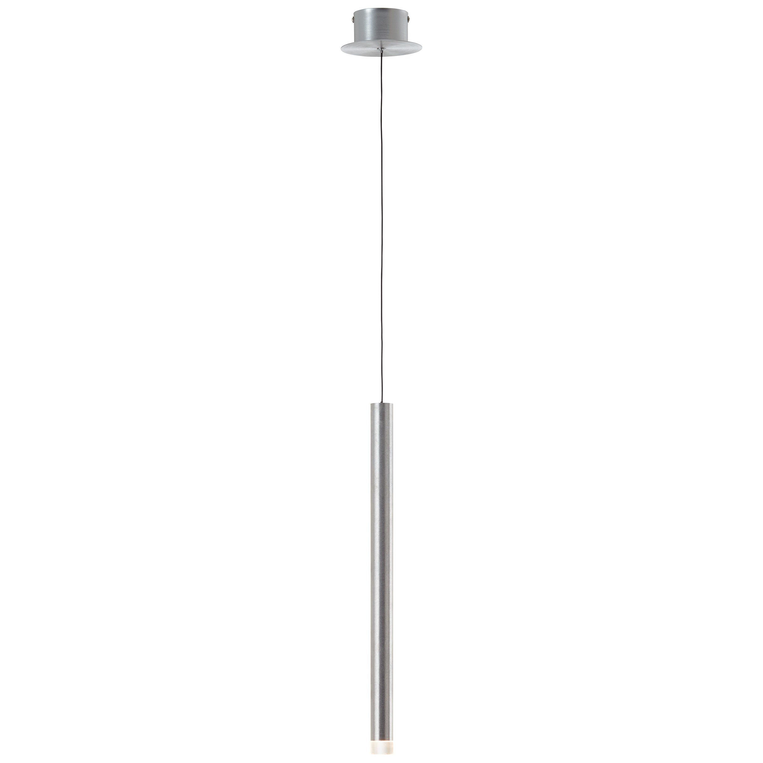 Brilliant Pendelleuchte Cembalo, LED fest integriert, Warmweiß, 120 cm  Höhe, 3,4 cm Durchm., 0, Metall/Acryl, aluminium