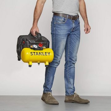 STANLEY Kompressor 6L Silent Kompressor DST 100/8/6 leise, 750 W, mobil 59 db, max. 8 bar, 6 l, Set