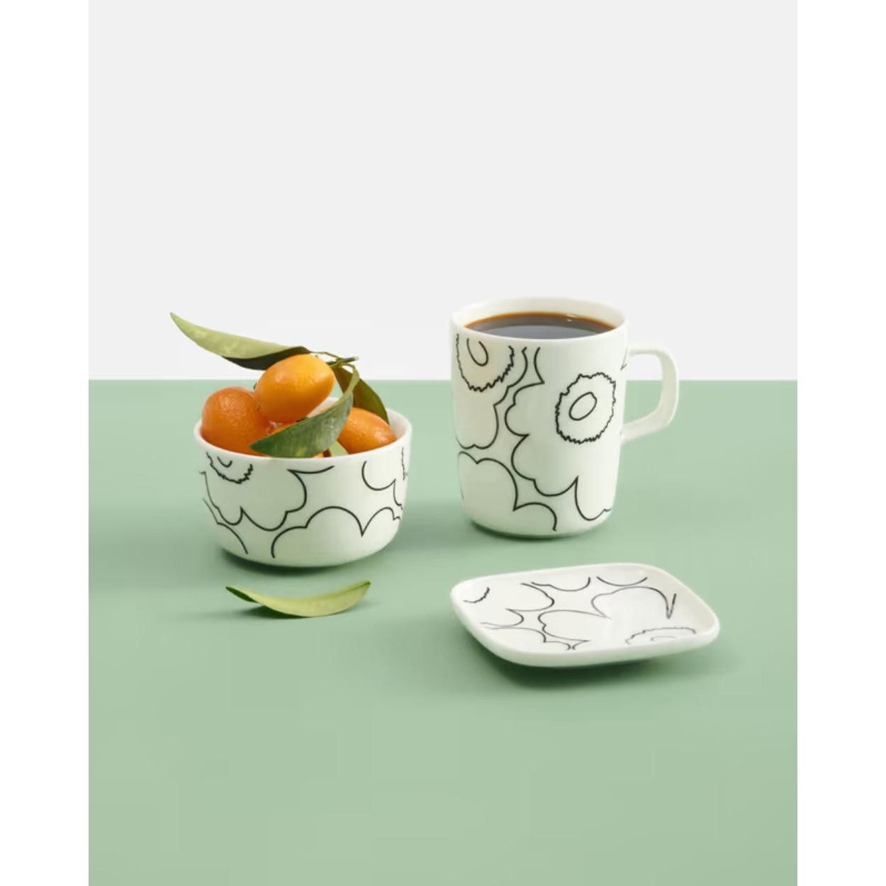 Marimekko Schüssel Schale Oiva Piirto White-Black (9,5x6cm) (2-teilig)