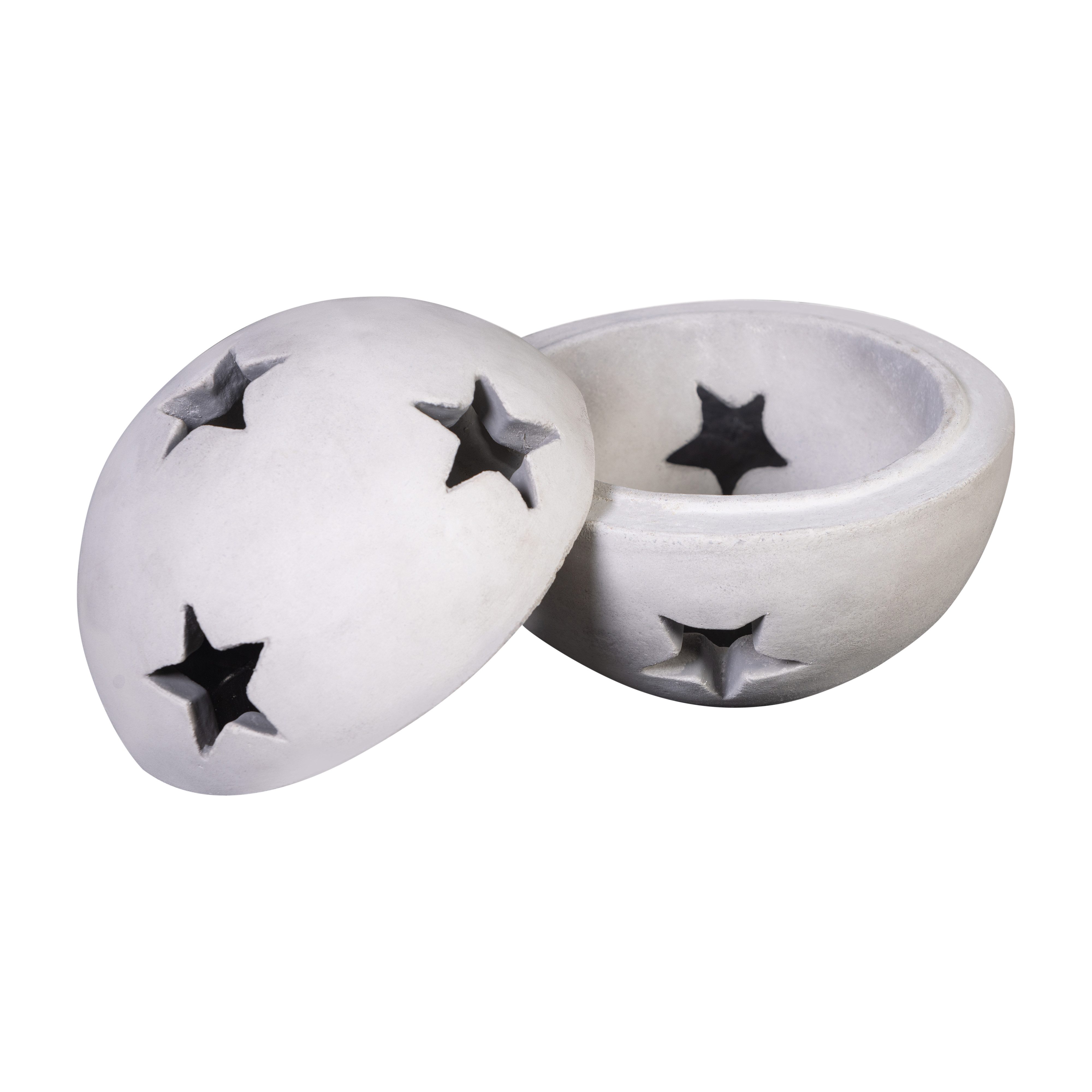 gartendekoparadies.de Gartenfigur Weihnachtskugel mit Sterne, Steinfigur, H günstig online kaufen