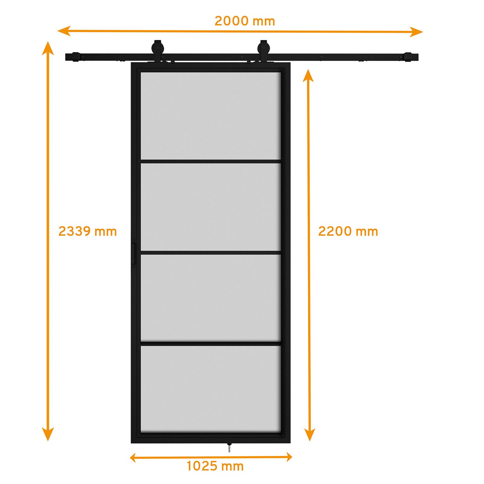 inova wohnen Glasschiebetür satiniertes Glas mit schwarzem Rahmen, Größenau günstig online kaufen