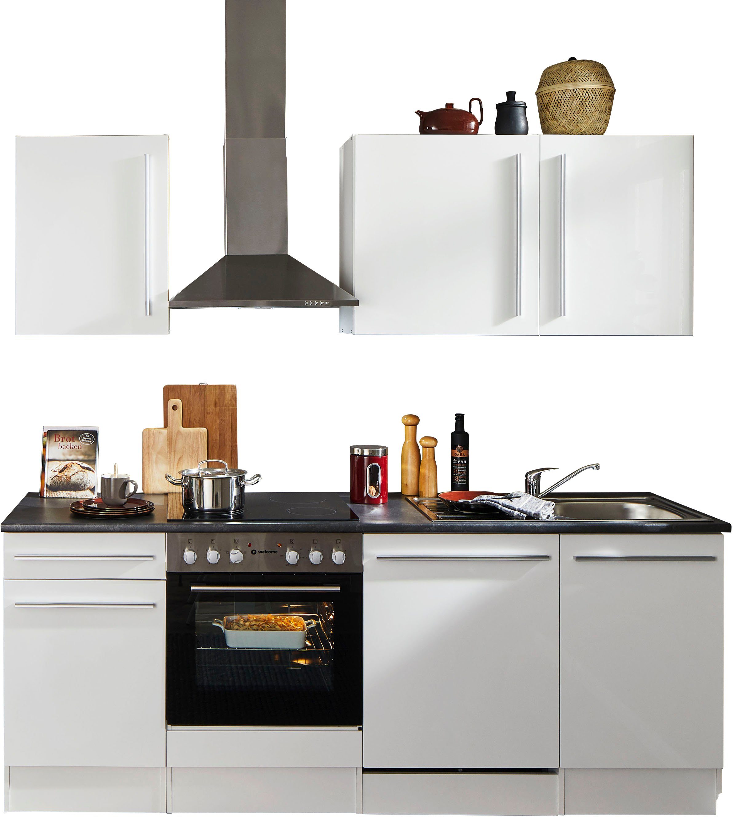 BASIC by Balculina Küchenzeile Jazz, Breite 220 cm, wahlweise mit E-Geräten günstig online kaufen