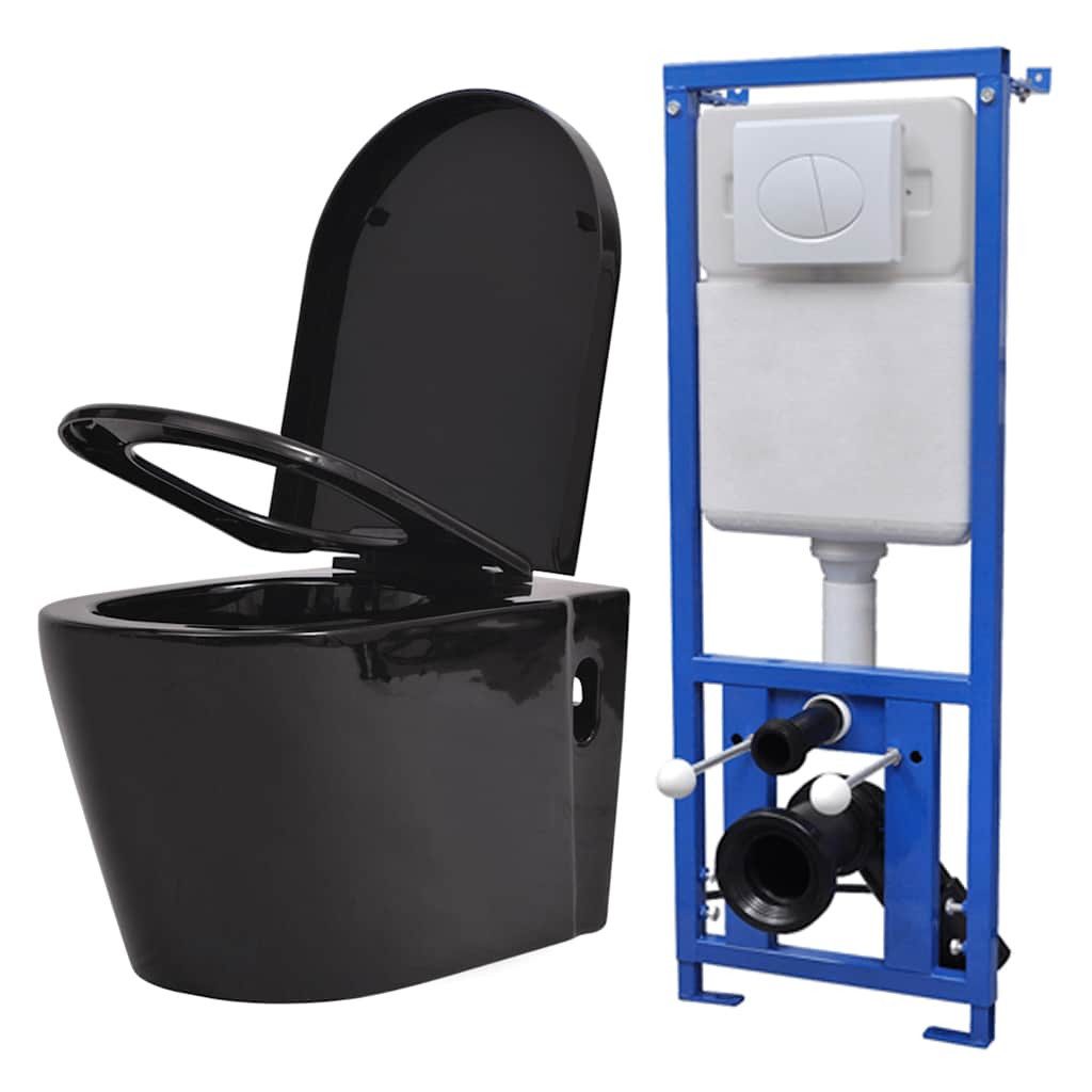 vidaXL Tiefspül-WC Hänge-Toilette mit Einbau-Spülkasten Keramik günstig online kaufen