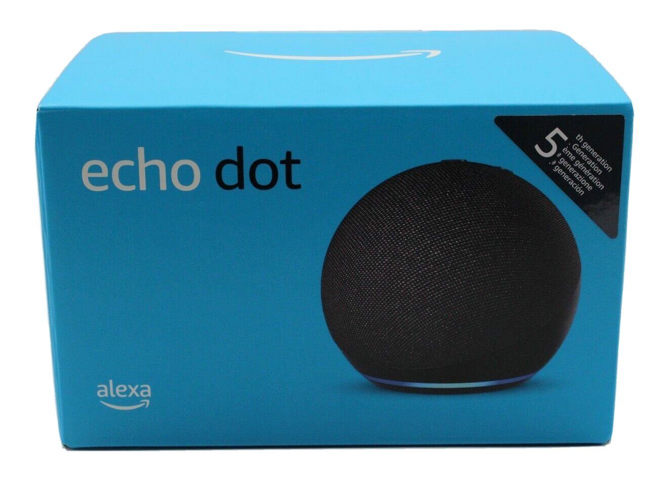 Amazon Echo Dot 5. Generation Alexa Smart Lautsprecher 2022 Smart Speaker ( WLAN (WiFi), Bluetooth, mit Sprachsteuerung, Einfache Installation,  Mikrofon-aus-Taste)