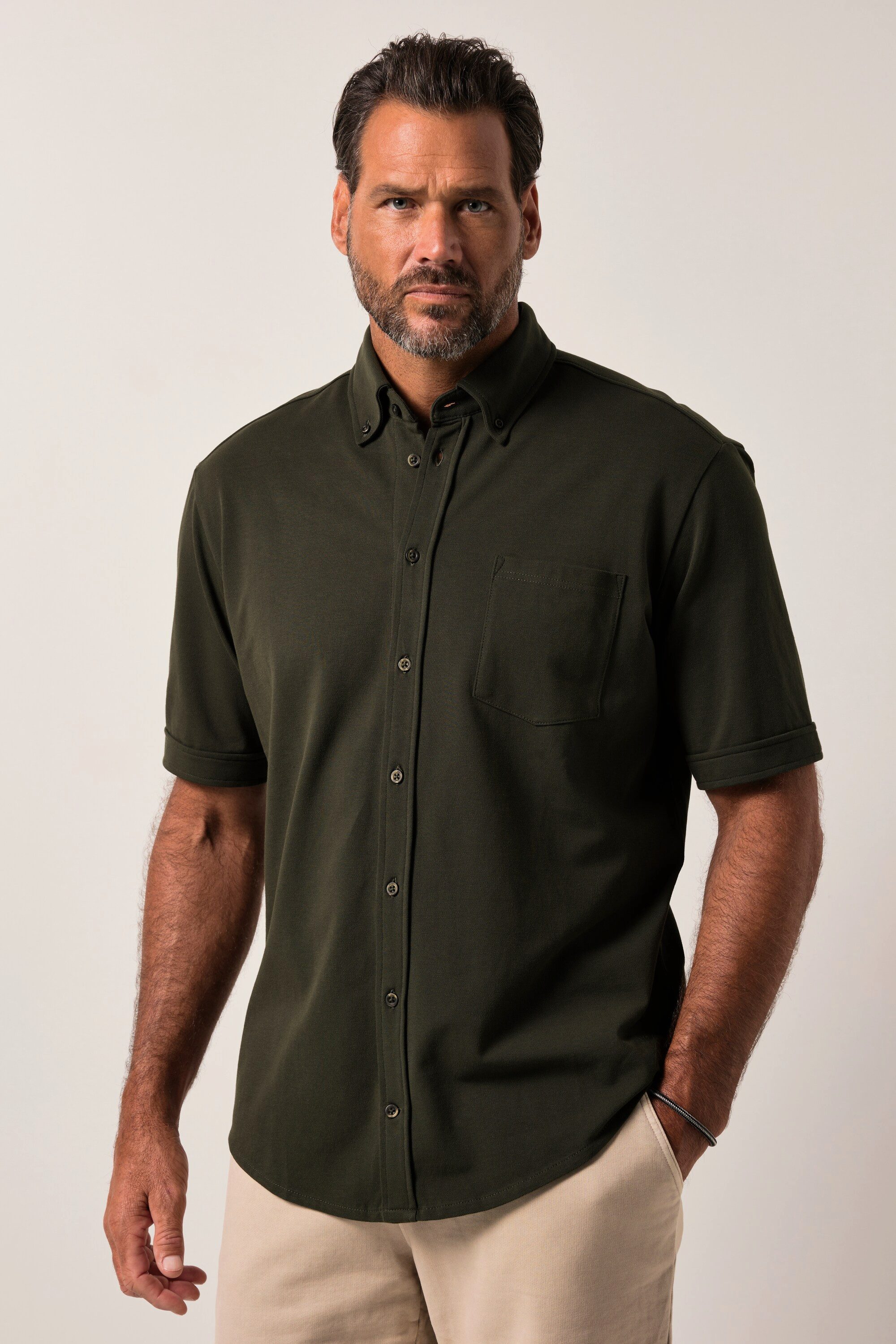 JP1880 Kurzarmhemd JP 1880 Piqué-Hemd FLEXNAMIC® günstig online kaufen
