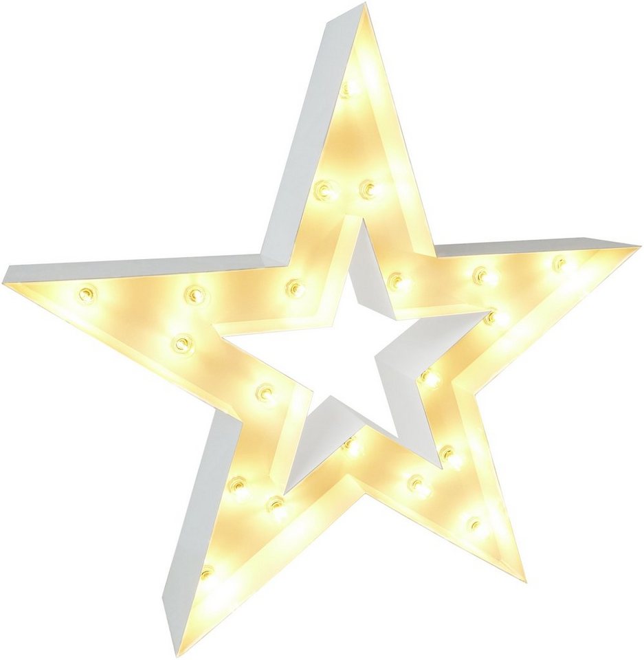 MARQUEE LIGHTS LED Dekolicht Star, ohne Leuchtmittel, Warmweiß, Wandlampe,  Tischlampe Star 20 fLichtquellen E14 (exkl) - 122x122 cm
