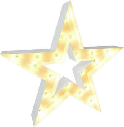 MARQUEE LIGHTS LED Dekolicht Star, ohne Leuchtmittel, Warmweiß, Wandlampe, Tischlampe Star 20 fLichtquellen E14 (exkl) - 122x122 cm