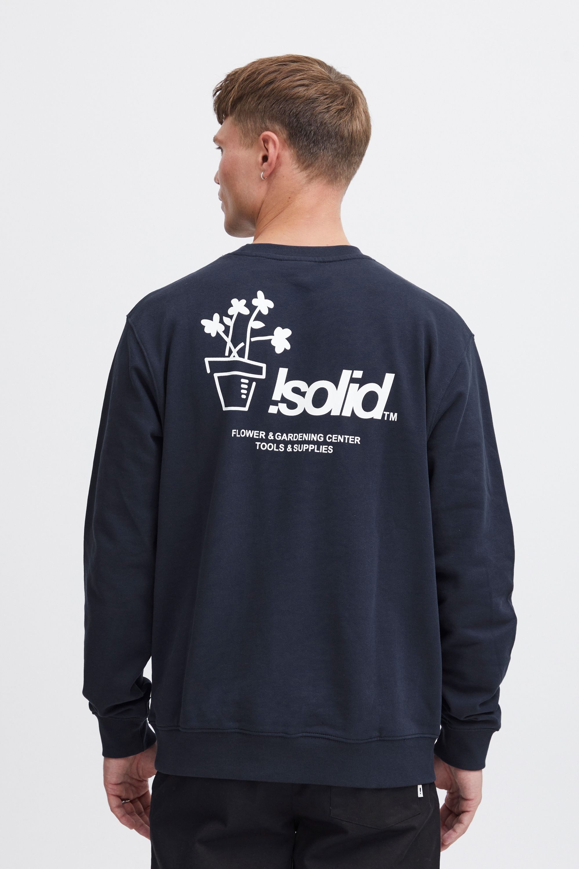!Solid Sweatshirt SDImran Lässiger Rundhalspullover mit Backprint