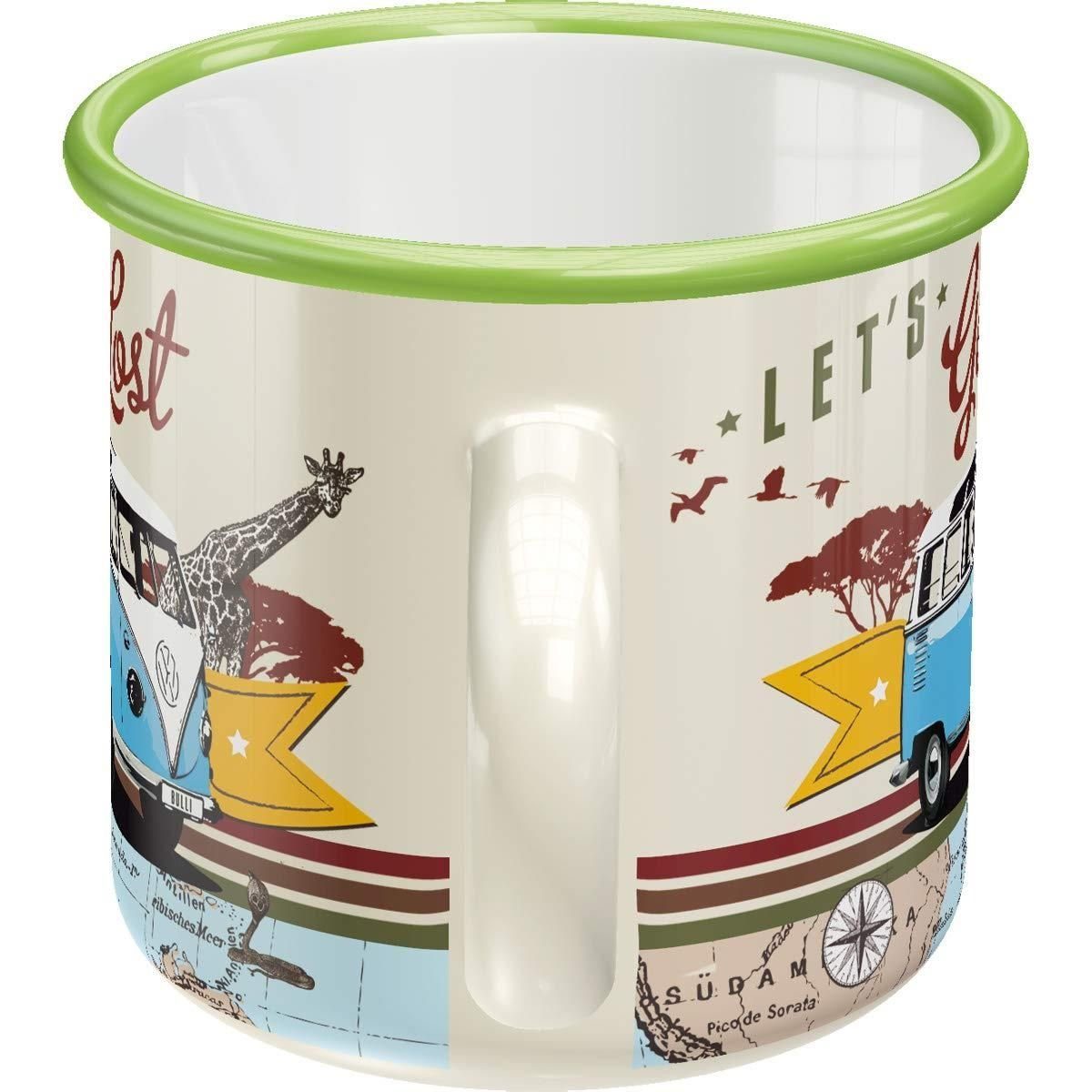 Tasse Volkswagen VW Bulli Let's - Get Emaille-Becher Lost Nostalgic-Art - -